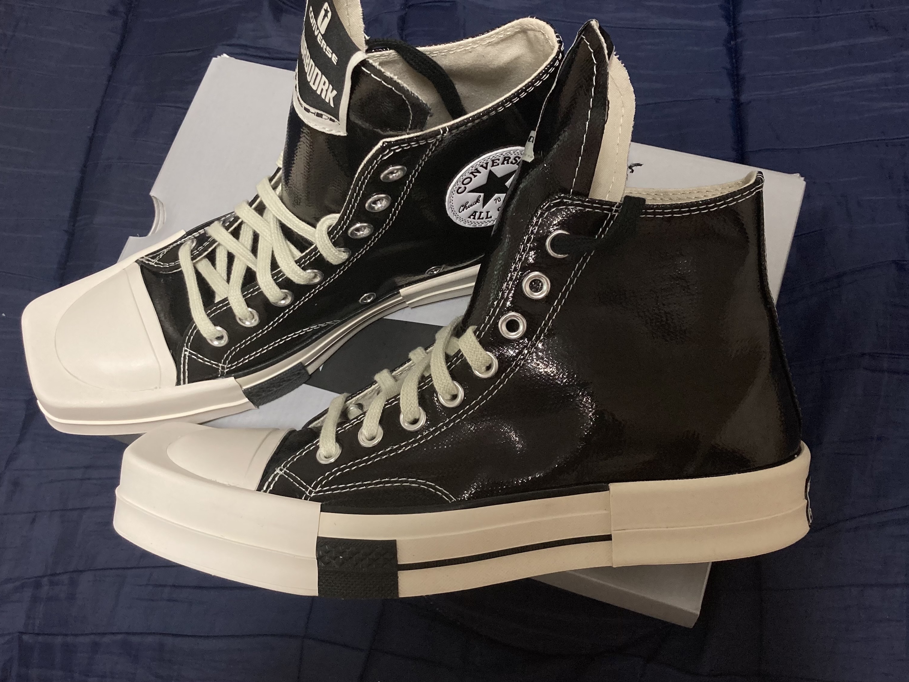 Converse x Drkshdw Turbodrk Chuck 70 Hi Black Lacquered Denim 착용 스타일 - 3