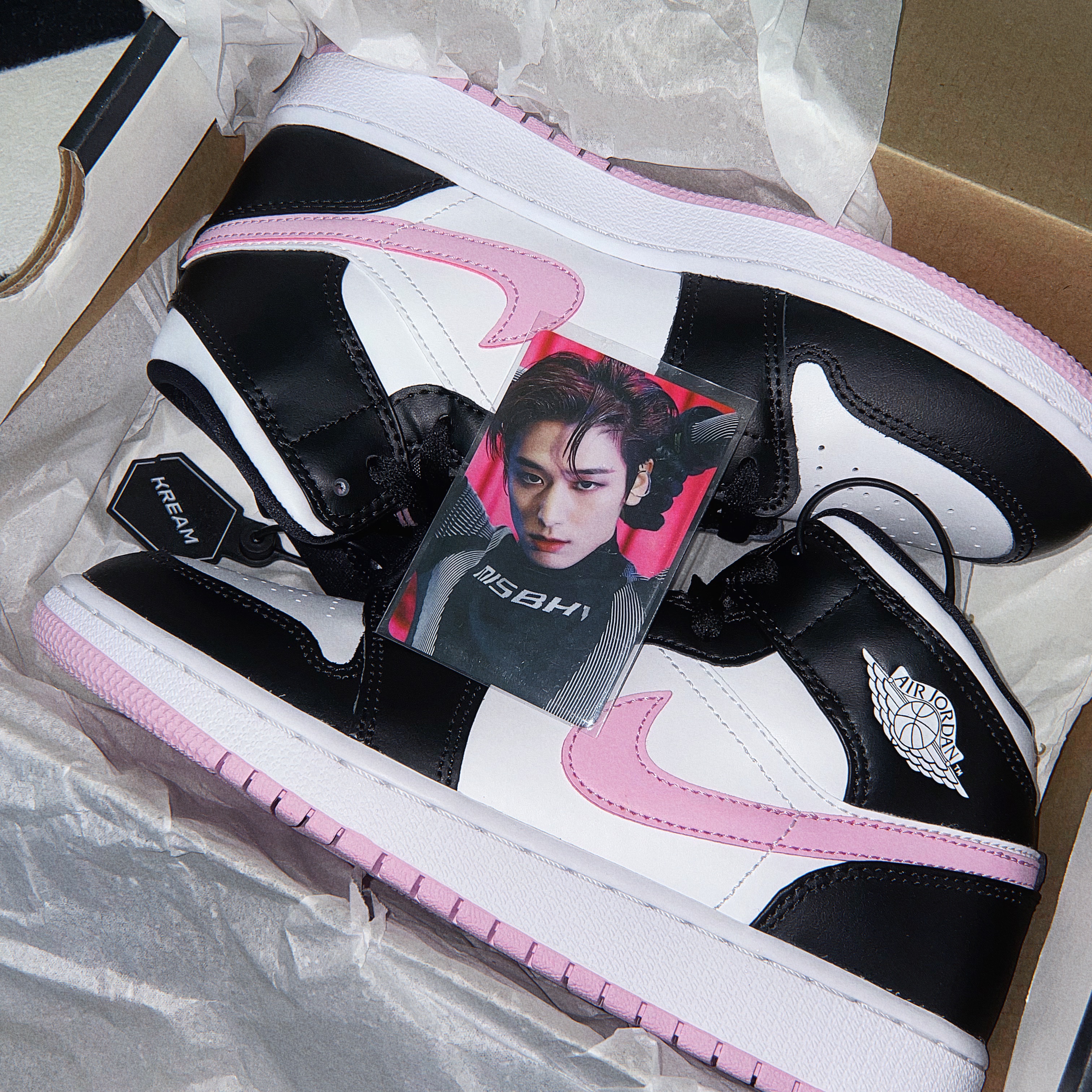 (GS) Jordan 1 Mid Light Arctic Pink 착용 스타일
