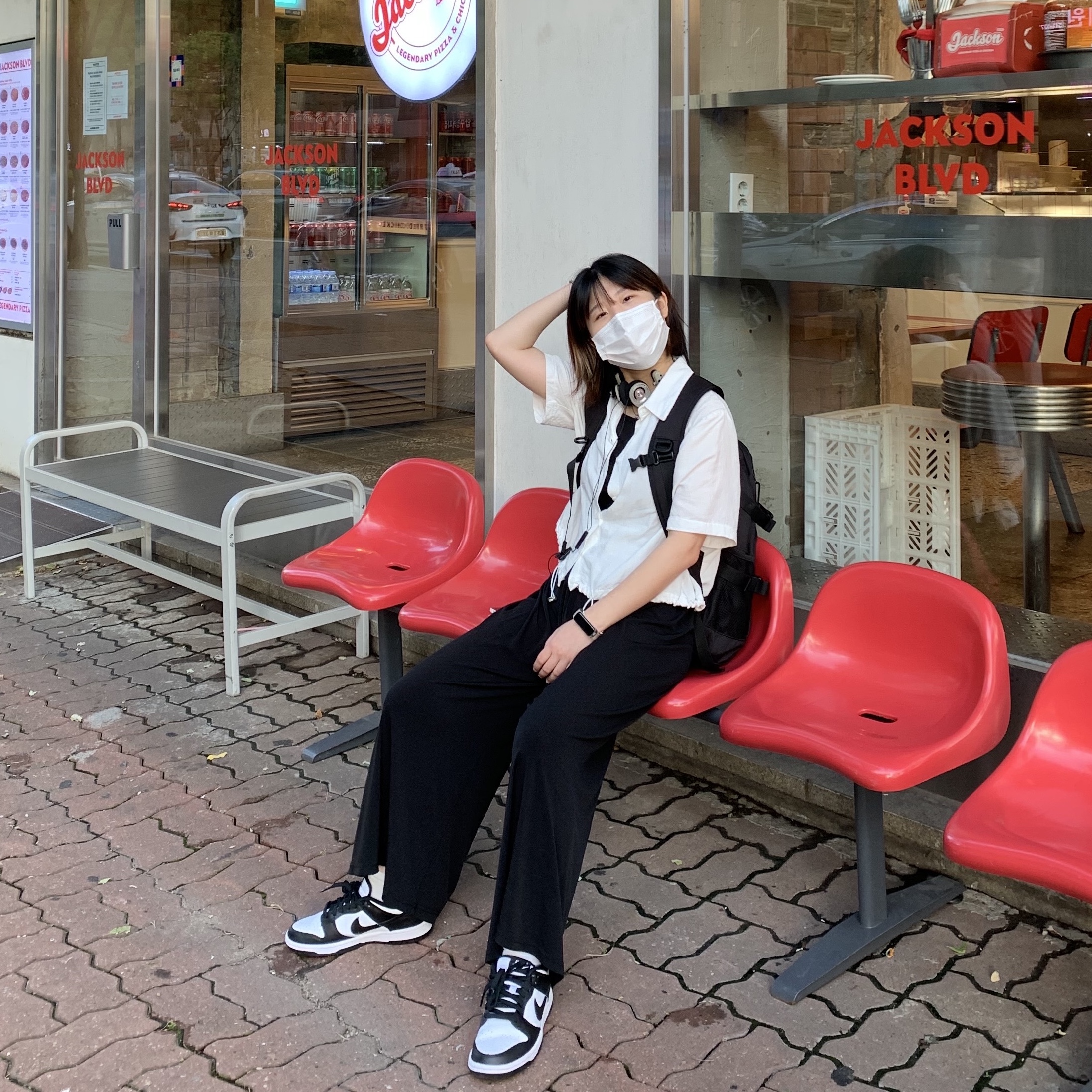 (W) Nike Dunk Low Black 착용 스타일