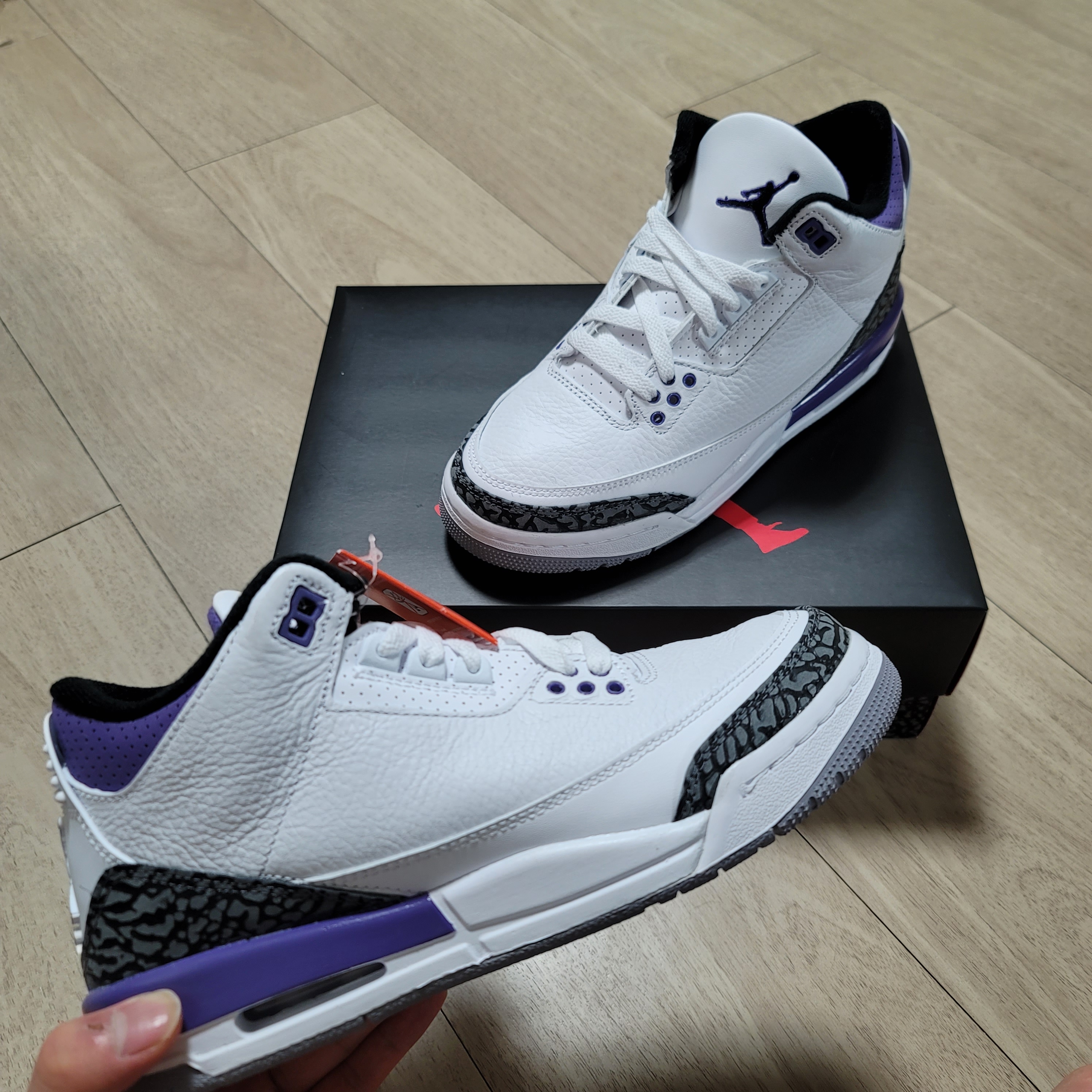 (GS) Jordan 3 Retro Dark Iris 착용 스타일 - 2