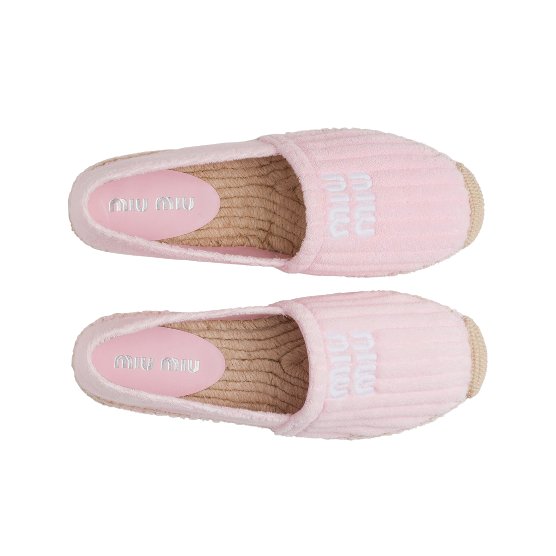 (W) 미우 미우 테리 클로스 에스파드리유 앨러배스터 핑크((W) Miu Miu Terry Cloth Espadrilles Alabaster Pink) - 2