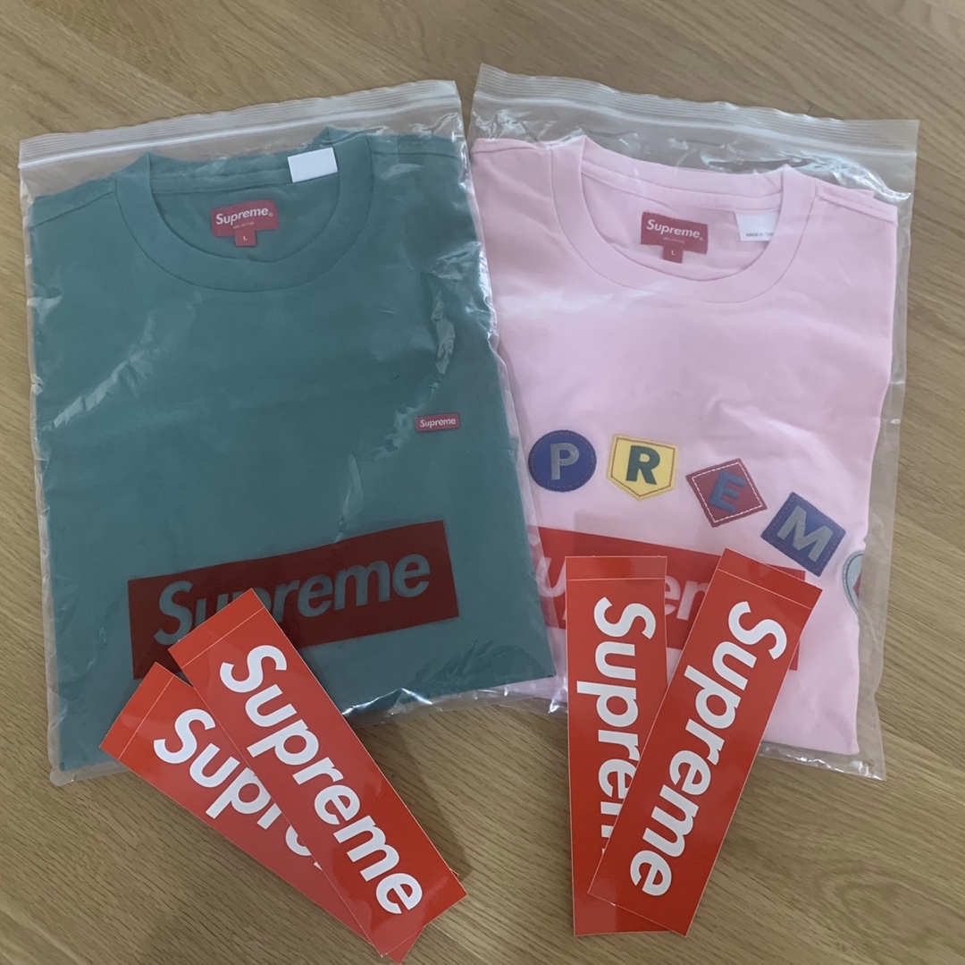 Supreme Small Box L/S T-Shirt Teal - 22SS, Supreme Geo Arc L/S Top Black - 21FW 착용 스타일