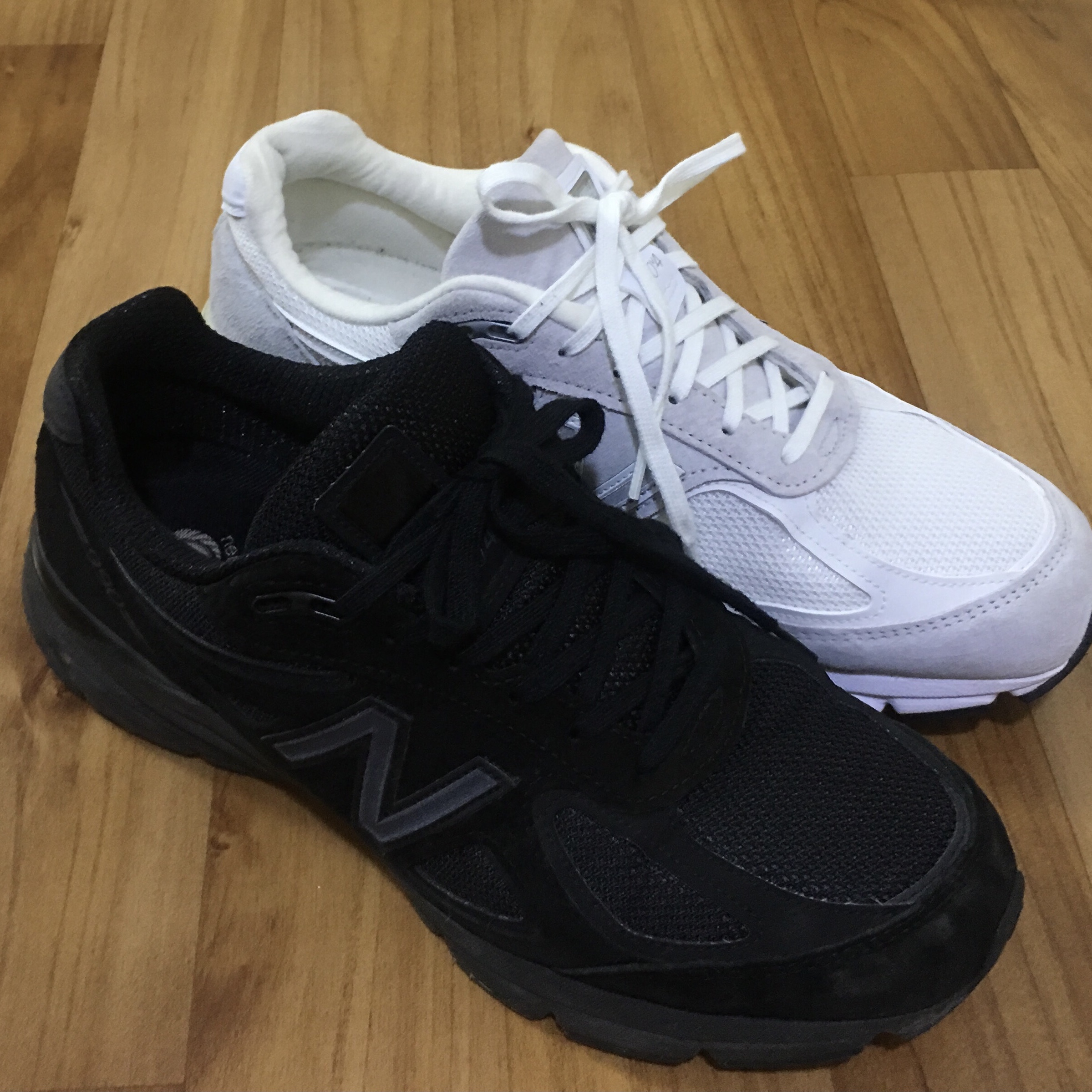 New Balance x United Arrows 990v4 Made in USA Grey White, New Balance 990v4 Made in USA Black - D Standard 착용 스타일 - 2