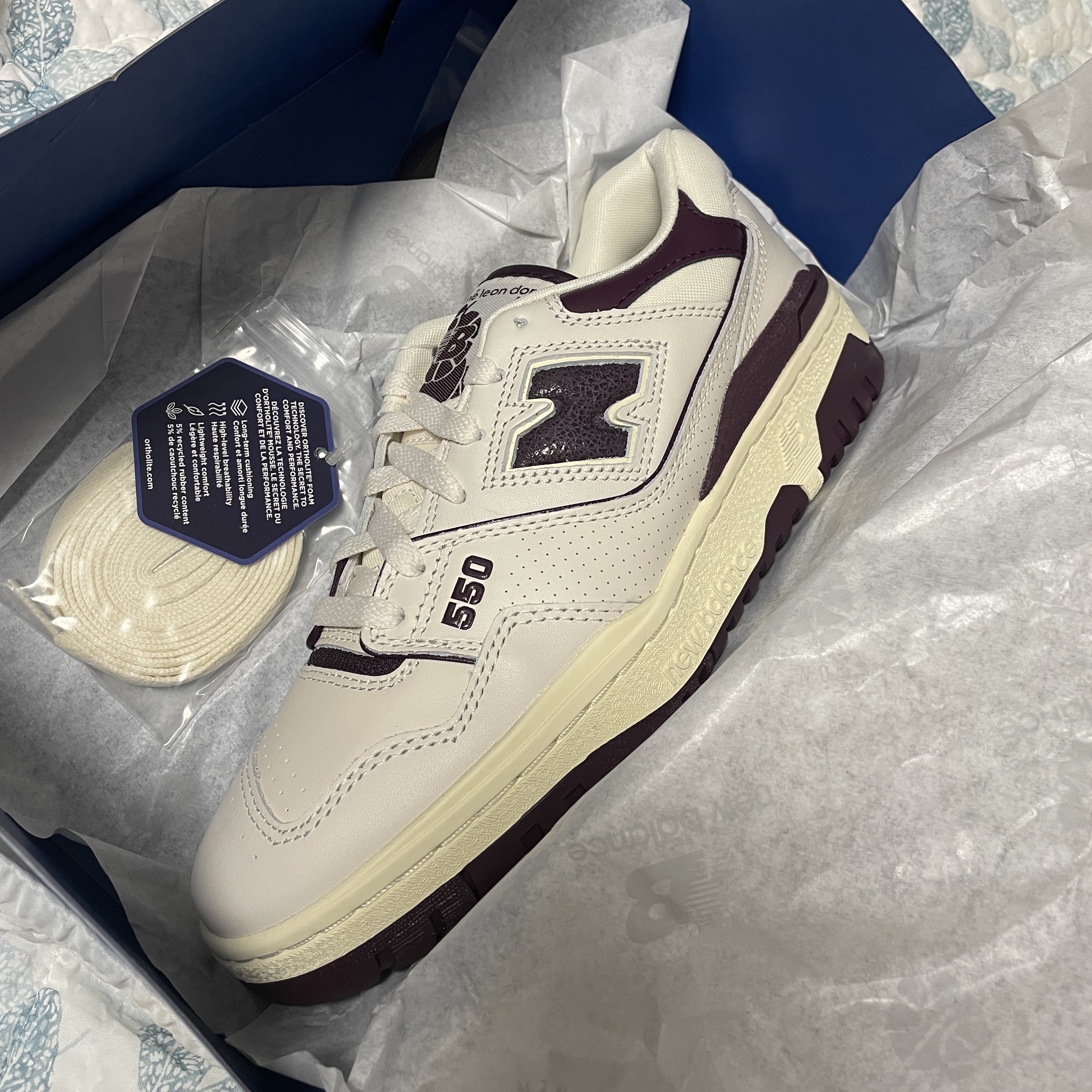 New Balance x Aime Leon Dore 550 Purple 착용 스타일