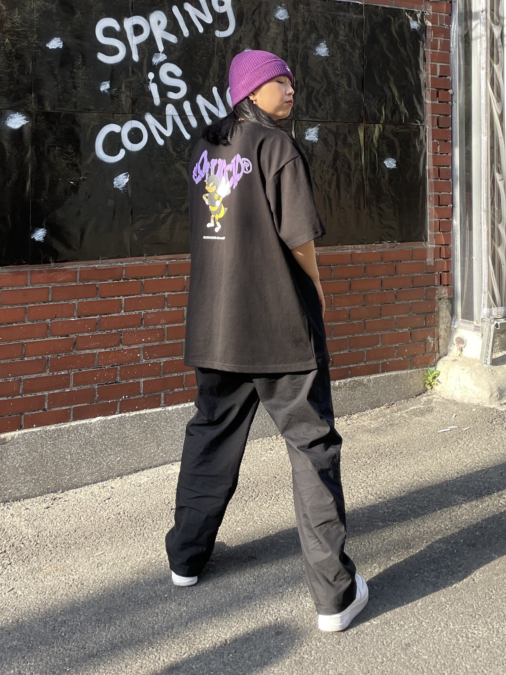 Stussy Basic Cuff Beanie Purple 2021, Nike Air Force 1 '07 Low White 착용 스타일