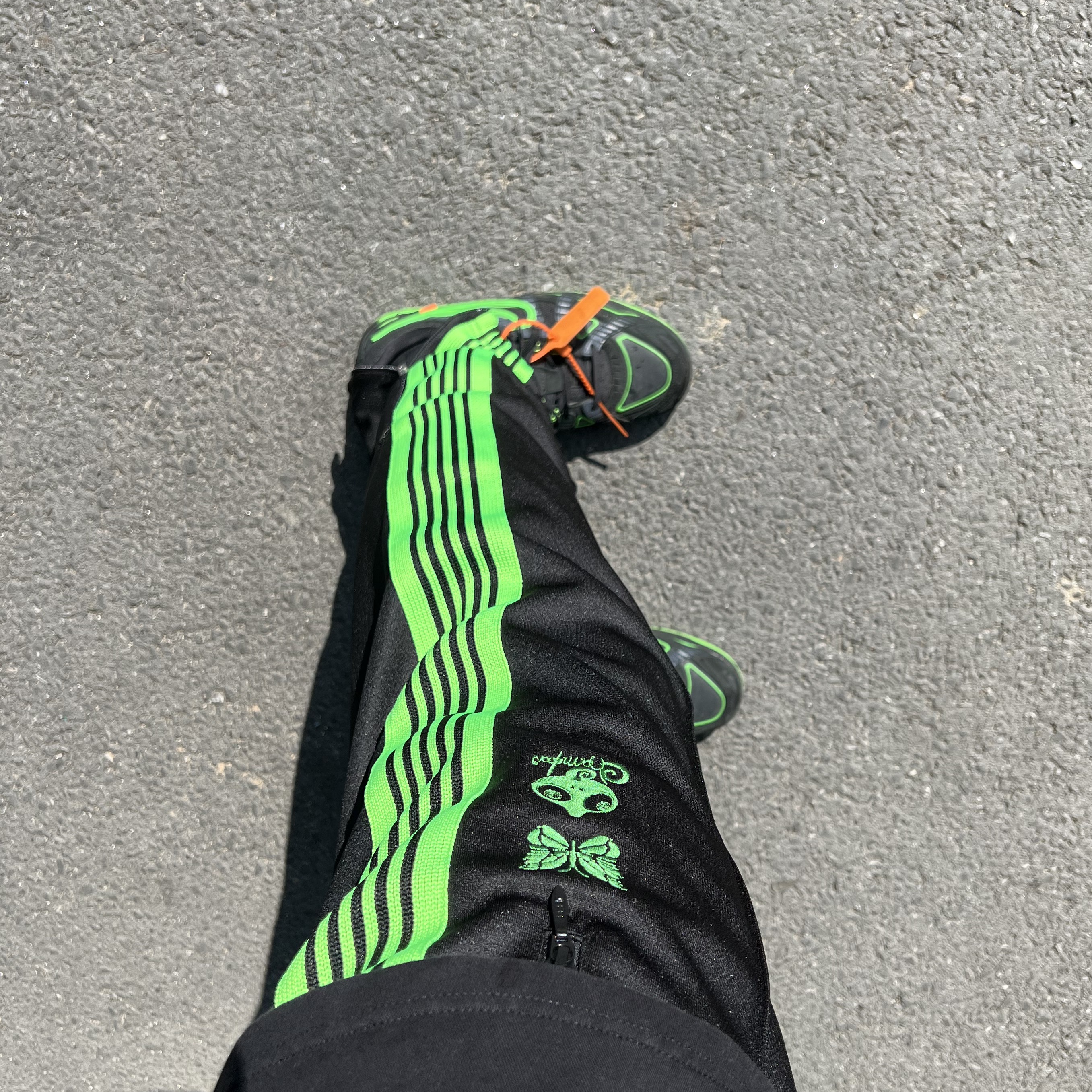 Nike x Off-White Air Rubber Dunk Green Strike 착용 스타일