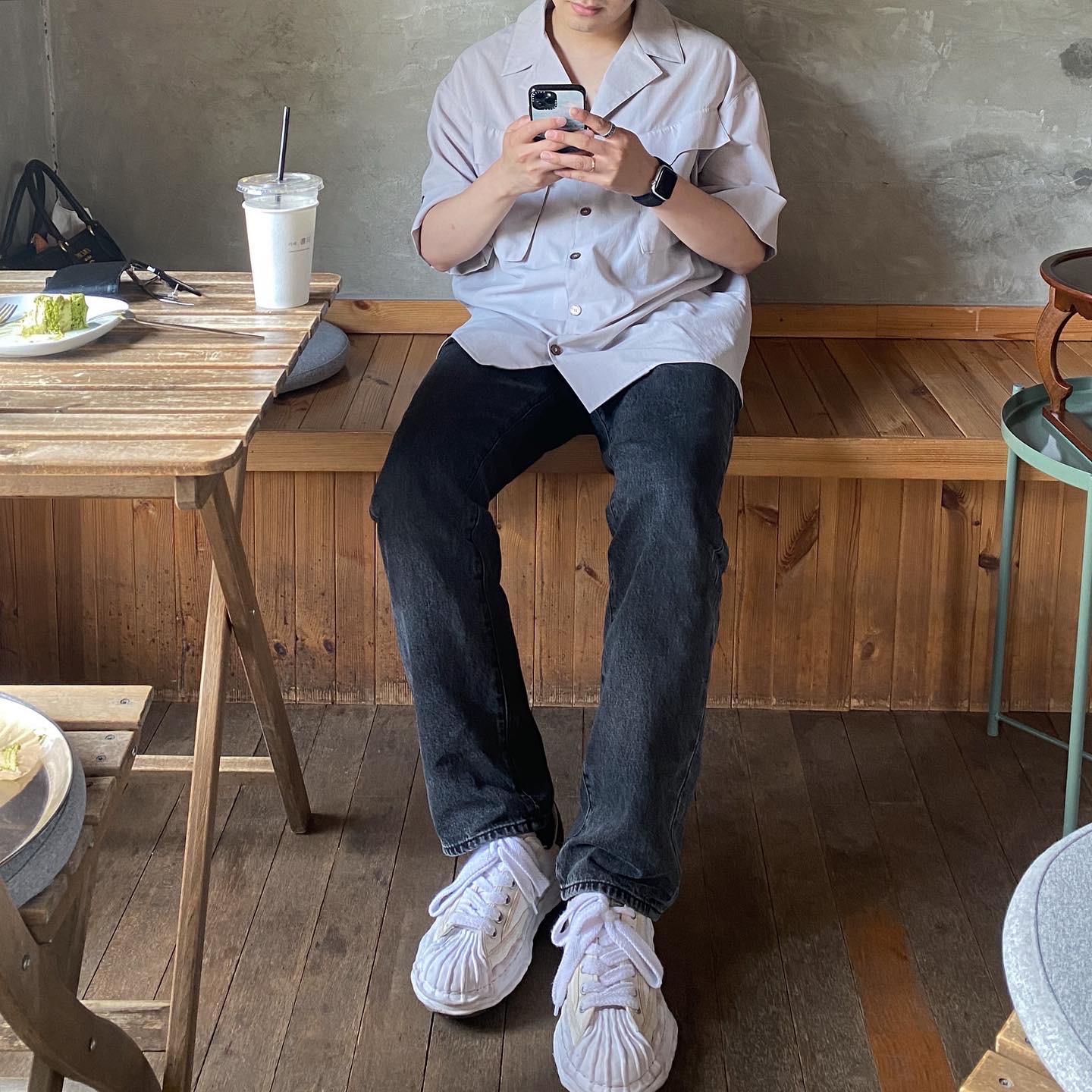 Maison Mihara Yasuhiro Blakey OG Sole Canvas Low-top Sneakers White 착용 스타일
