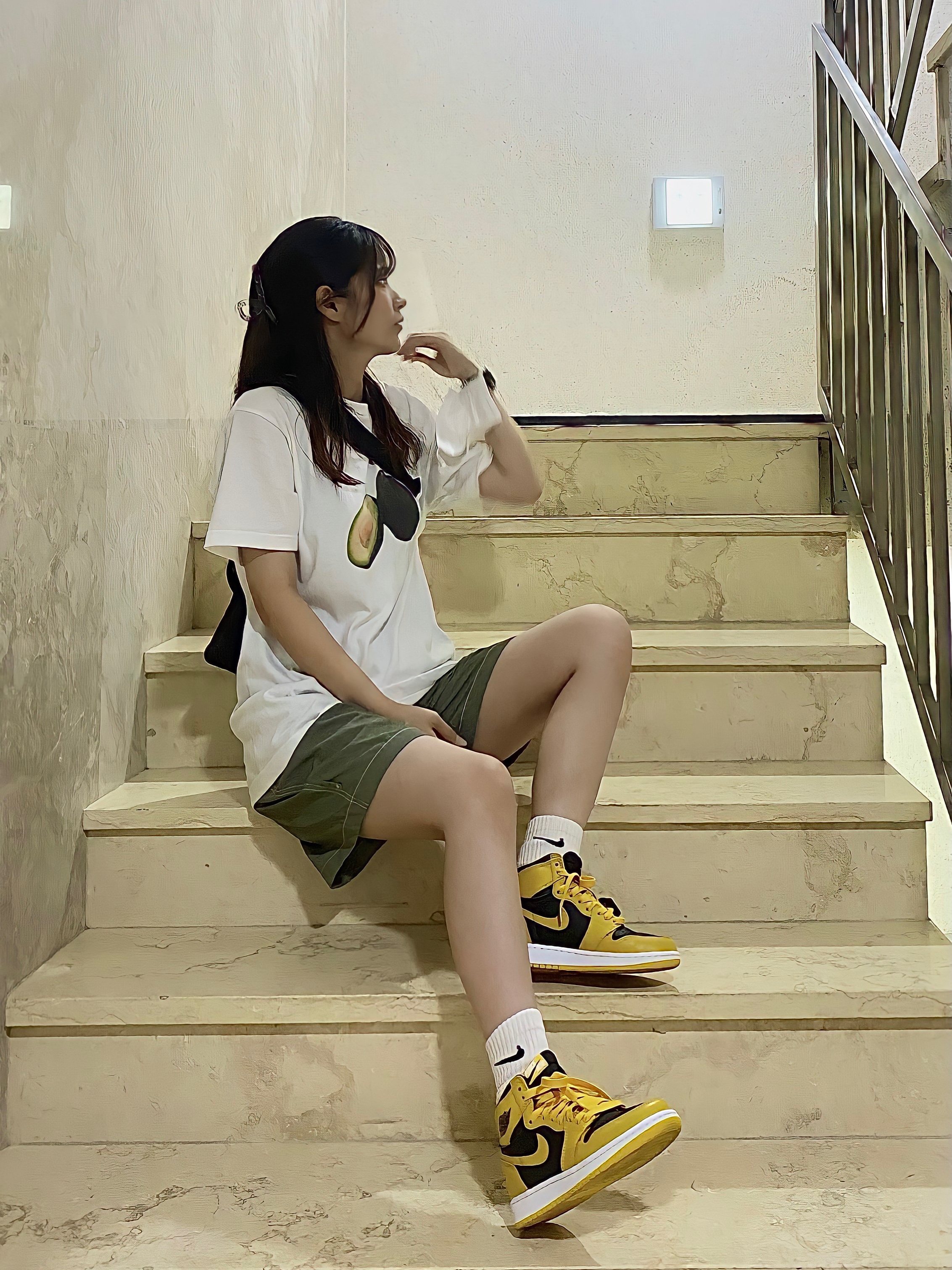 Jordan 1 Retro High OG Pollen, (GS) Jordan 1 Retro High OG Pollen 착용 스타일