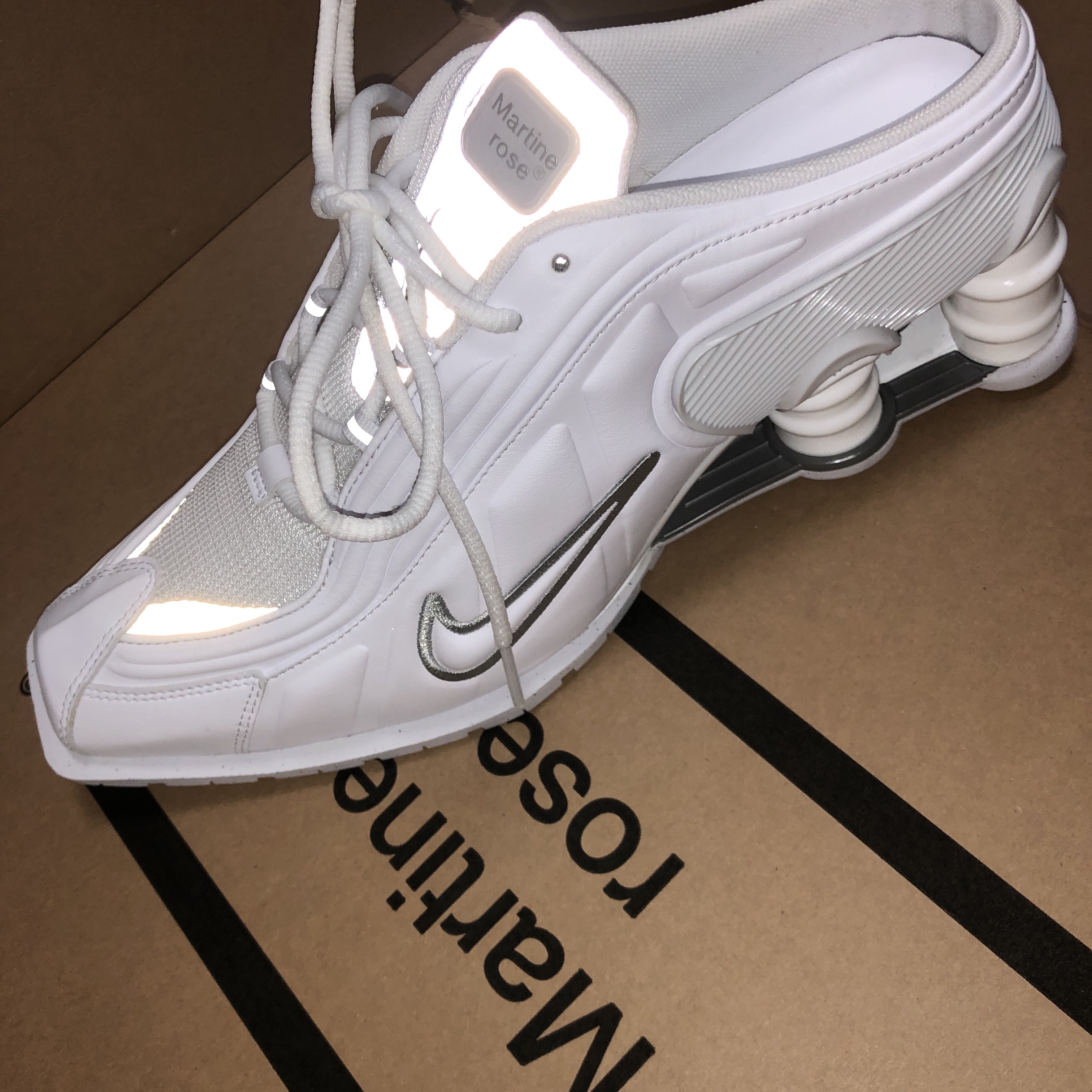 Nike x Martine Rose Shox MR4 White 착용 스타일