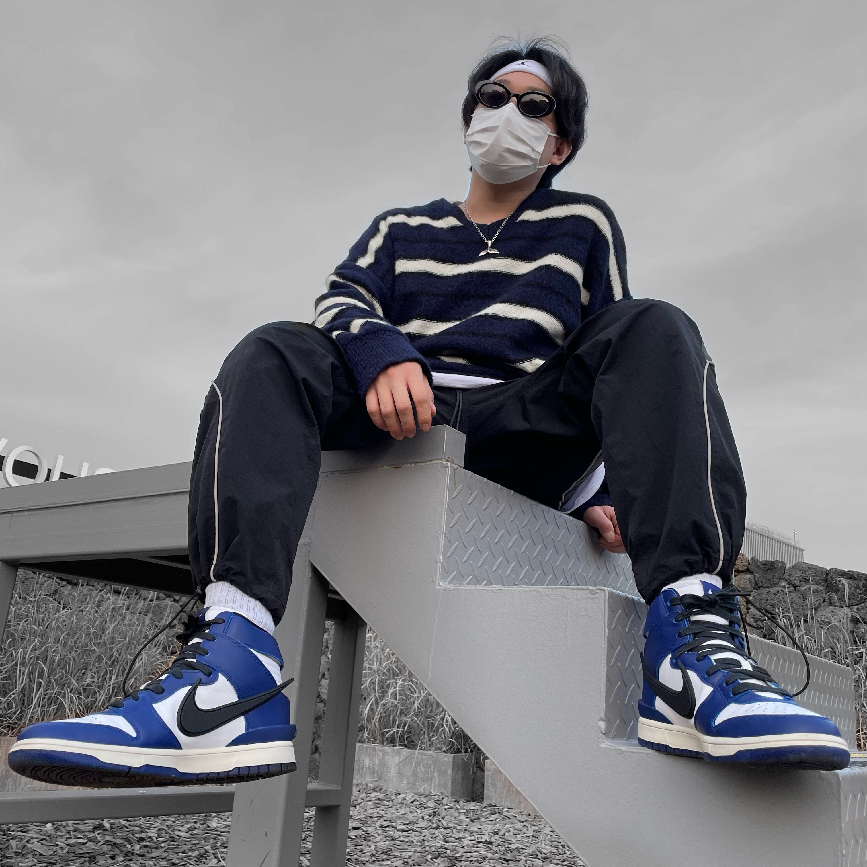 Nike x Ambush Dunk High Deep Royal Blue 착용 스타일 - 1