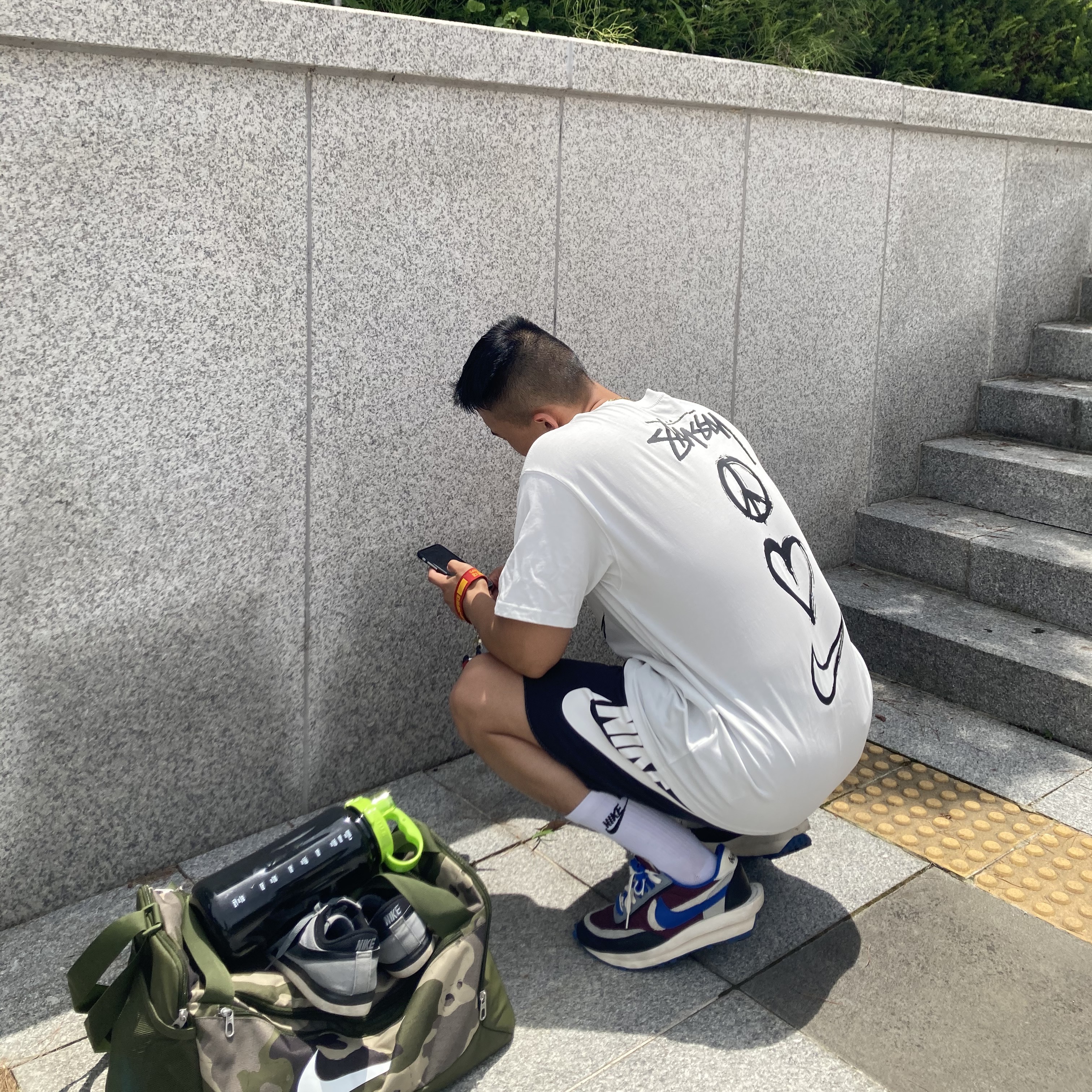 Nike x Stussy NRG RA T-Shirt Summit White (DM4942-121) 착용 스타일