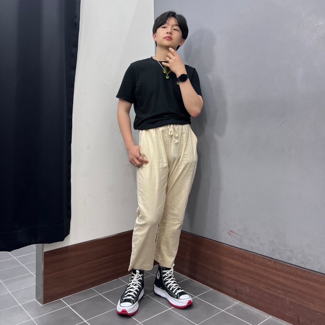 Converse x Keith Haring Run Star Hike Hi Black Red, Human Made Animal Necklace Duck Green 착용 스타일