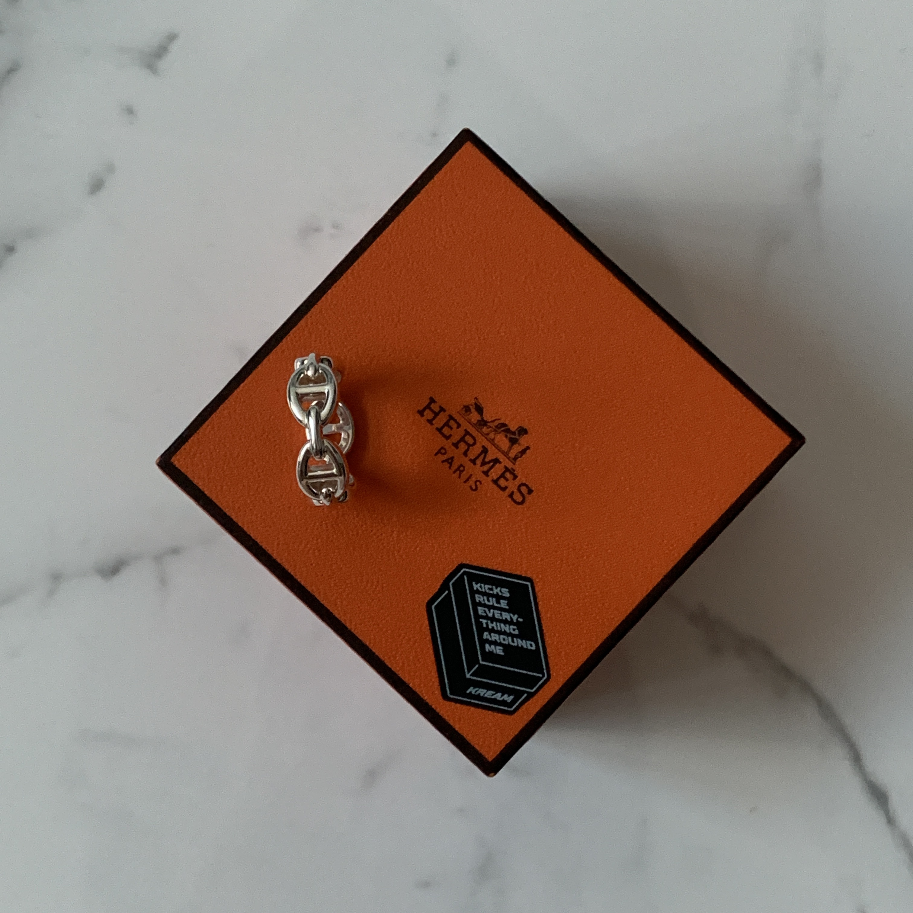 (W) Hermes Small Chaine D'Ancre Enchainee Ring Sterling Silver 착용 스타일 - 4
