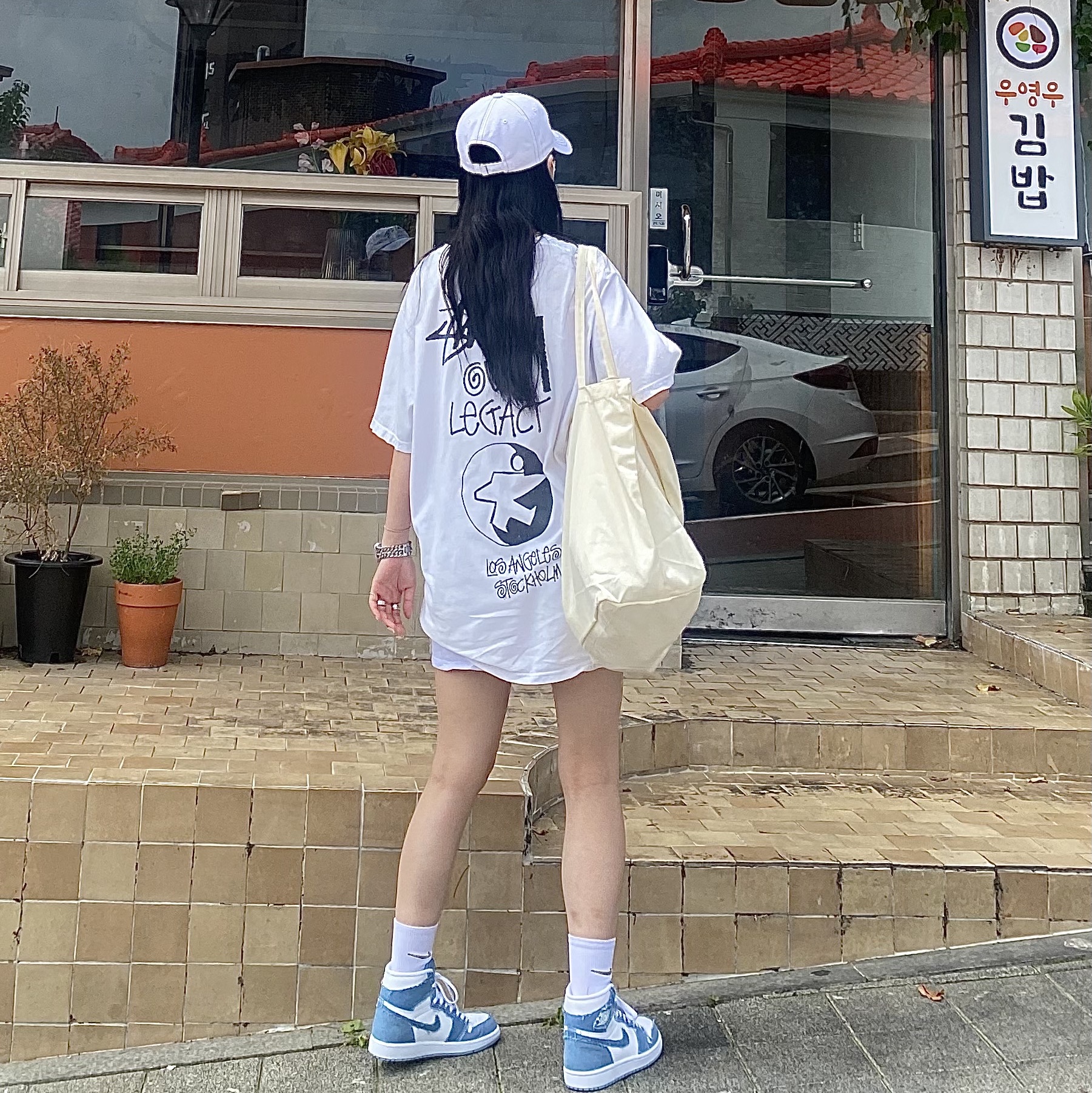 (W) Jordan 1 Retro High OG Denim 착용 스타일 - 2