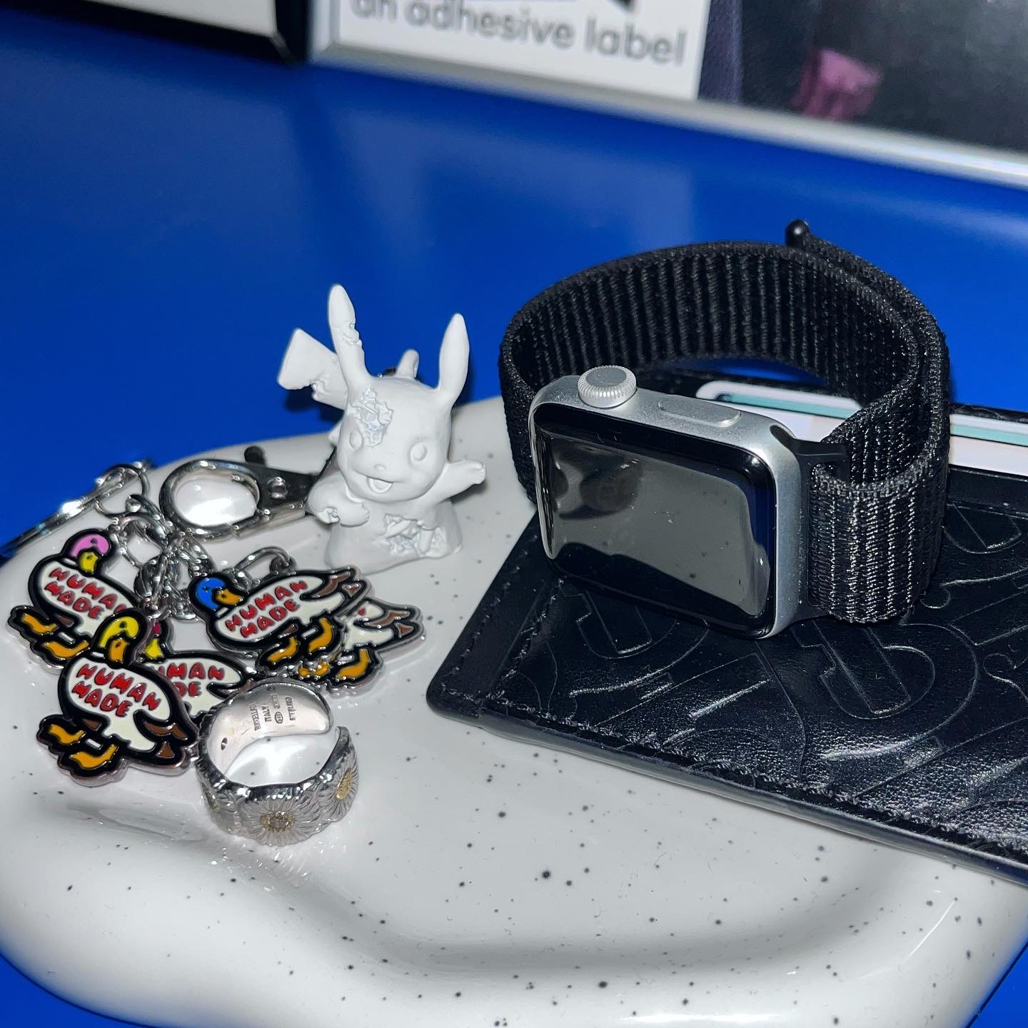 Human Made Duck Keyring Silver, Daniel Arsham x Pokemon x 2G Tokyo Crystalized Pikachu Keychain 착용 스타일