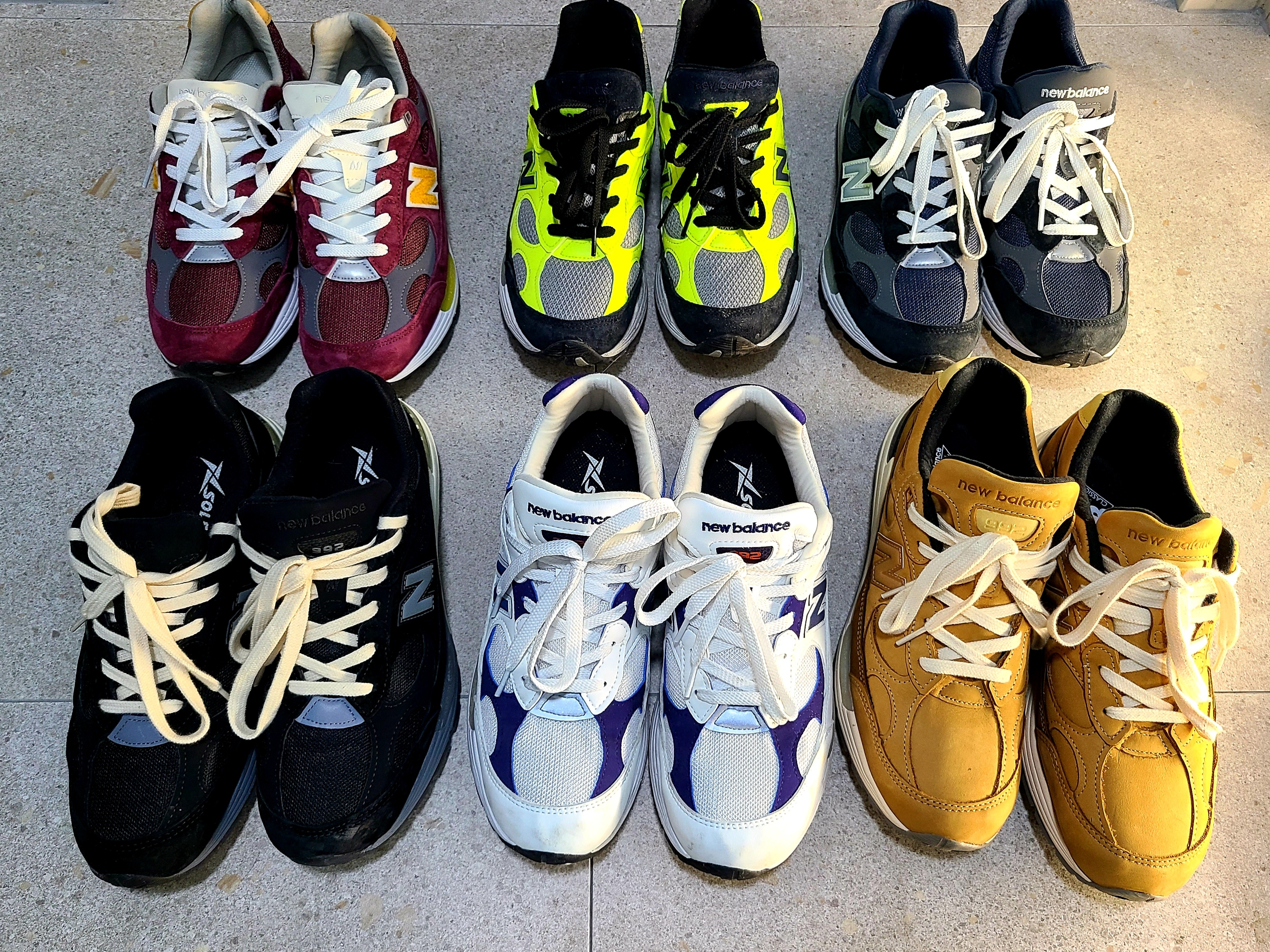 New Balance 992 Made in USA White Navy, New Balance 992 Made in USA Black 착용 스타일 - 2