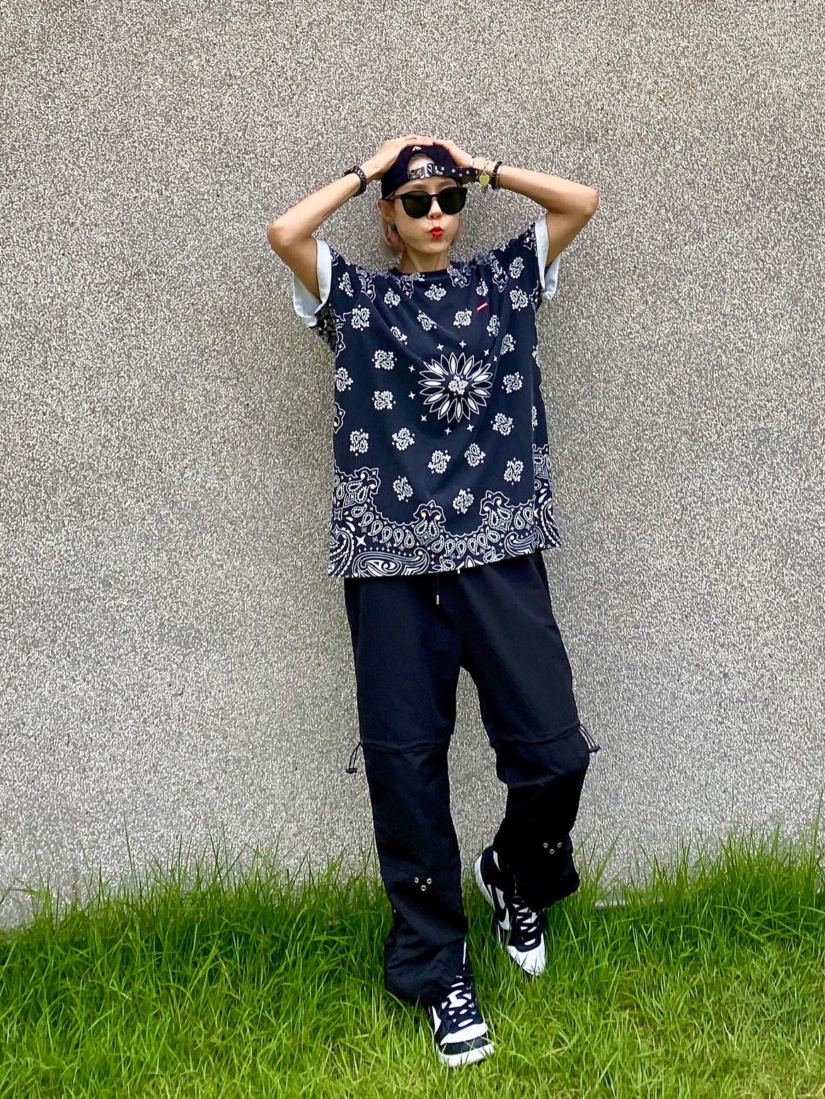 Nike x Ambush Dunk High Black, Supreme Small Box T-Shirt Black Bandana - 21SS 착용 스타일 - 2