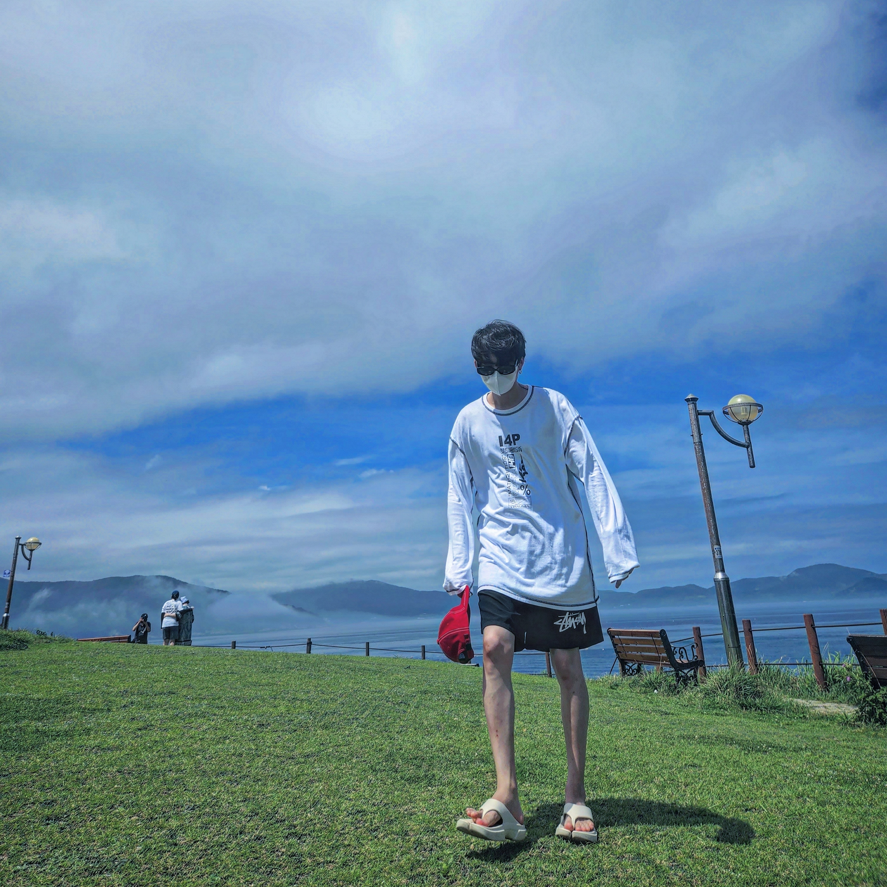 Stussy Big Stock Water Shorts Black 착용 스타일