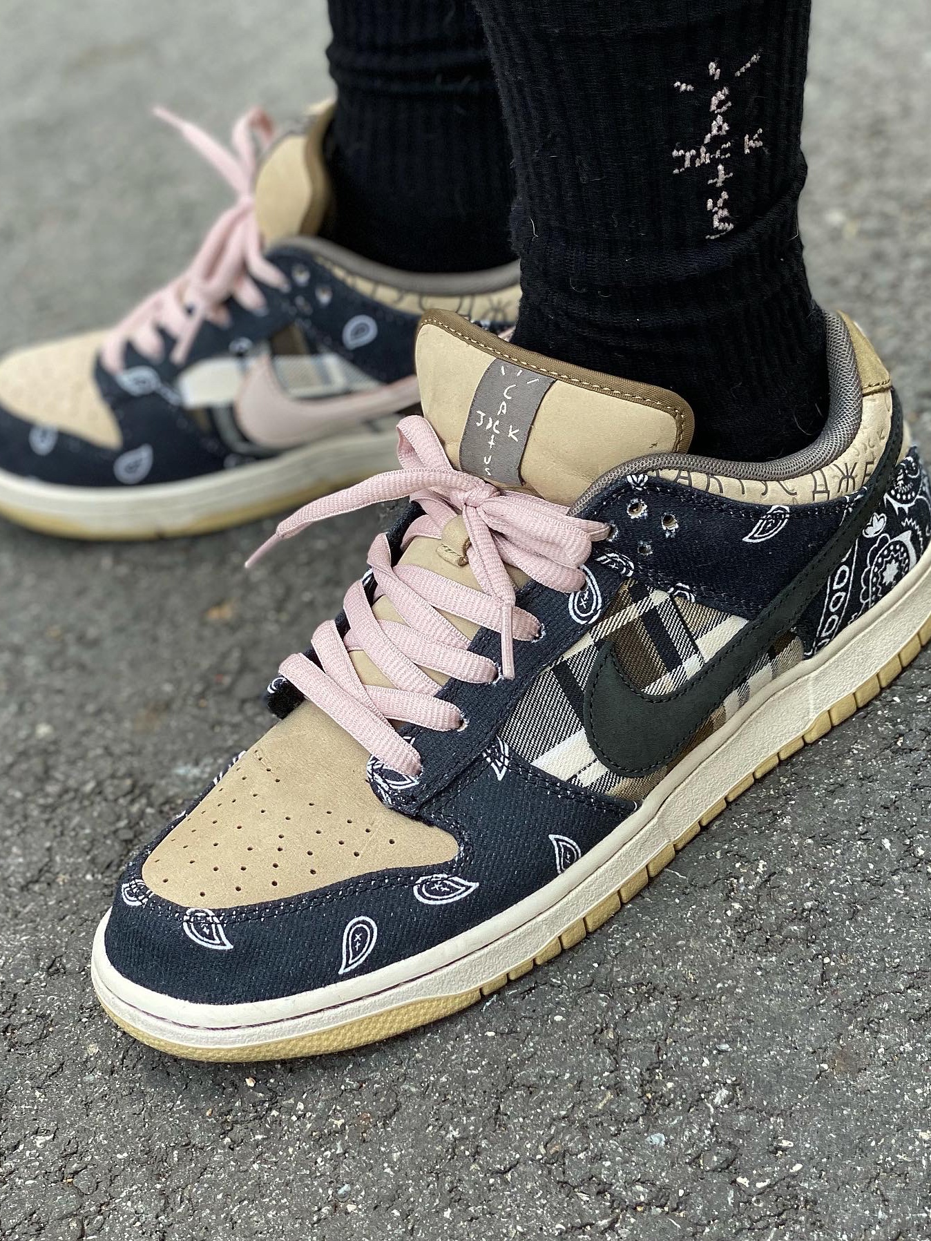 Supreme Pigment Print S Logo 6-Panel Black - 20SS, Nike x Travis Scott SB Dunk Low 착용 스타일 - 4