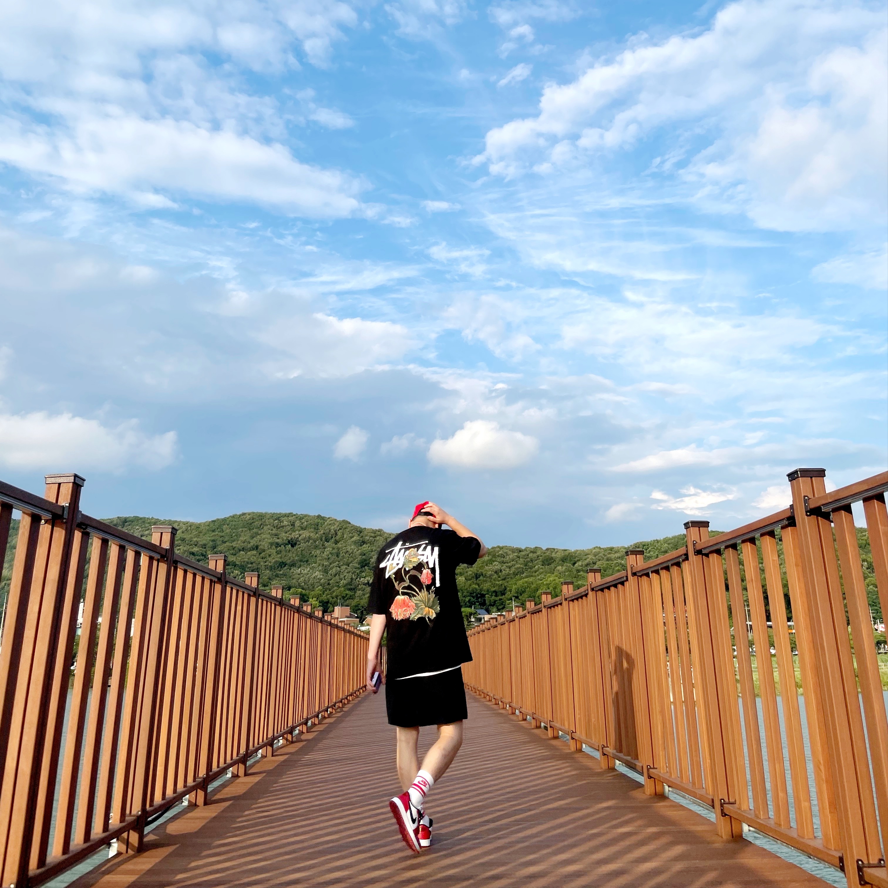 Jordan 1 Low Golf Chicago, Stussy Big Stock Water Shorts Black 착용 스타일 - 1