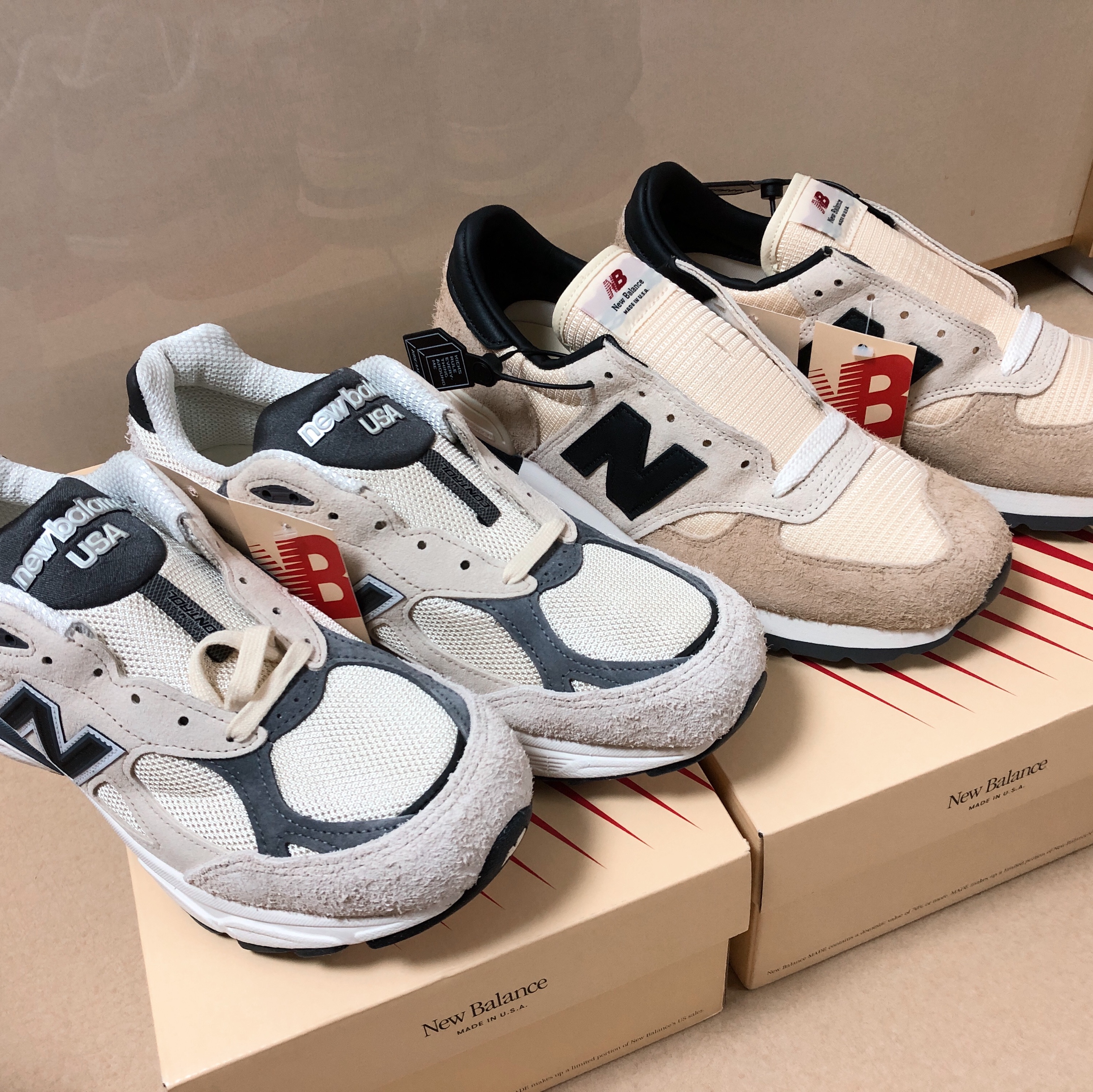 New Balance 990v1 Made in USA Incense Macadamia Nut, New Balance x Aime Leon Dore 993 Made in USA Brown 착용 스타일 - 2