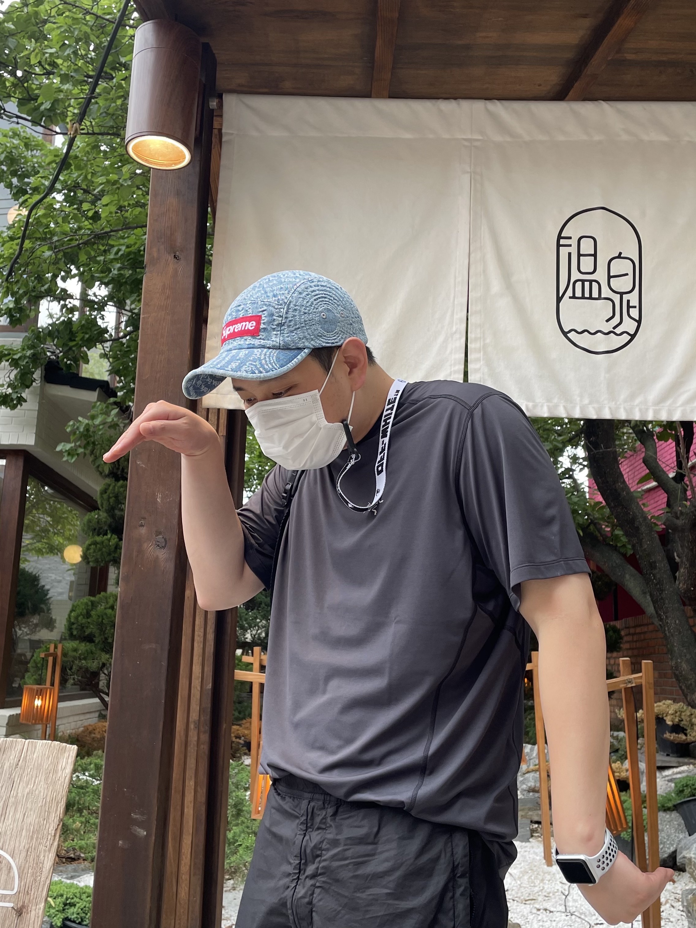 Supreme Circles Jacquard Denim Camp Cap Blue - 21FW 착용 스타일
