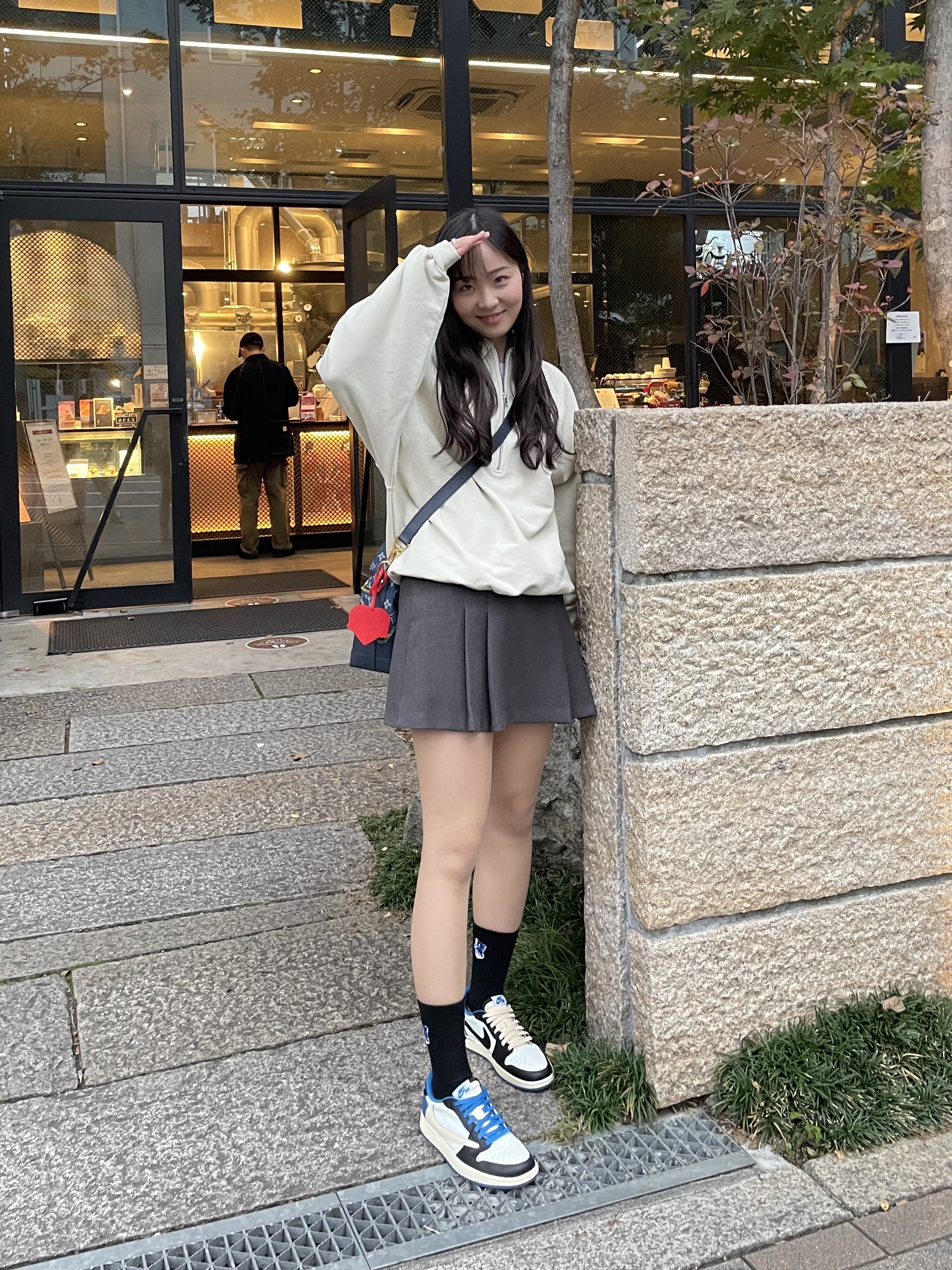 Jordan 1 x Travis Scott x Fragment Retro Low OG SP Military Blue 착용 스타일