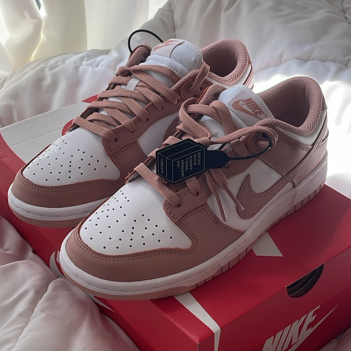 (W) Nike Dunk Low Rose Whisper 착용 스타일 - 1