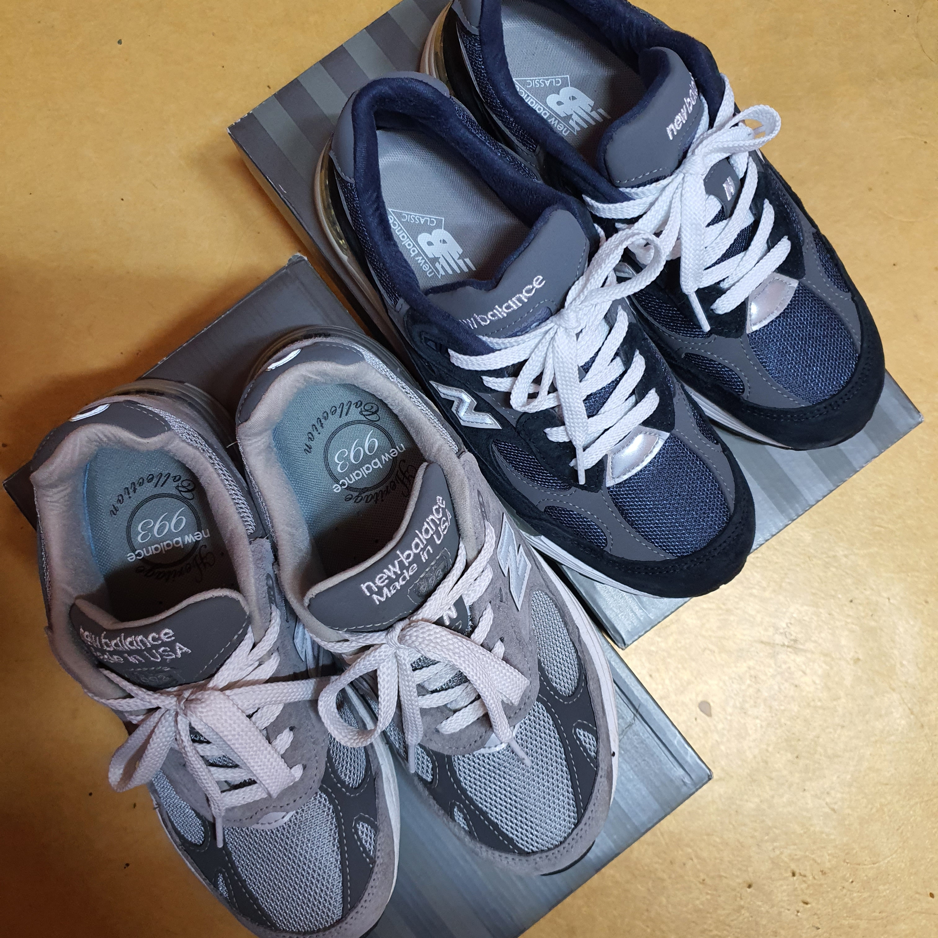 New Balance 992 Made in USA Navy, (W) New Balance 993 Made in USA Grey - D Wide 착용 스타일