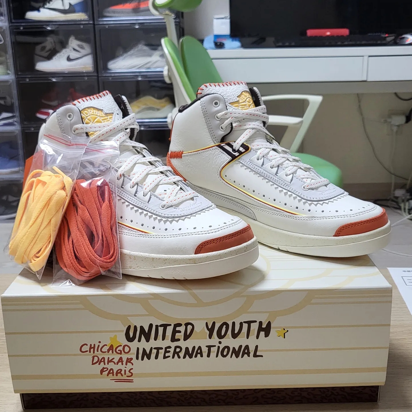 Jordan 2 x Maison Chateau Rouge Retro SP Orange and Sail 착용 스타일 - 3