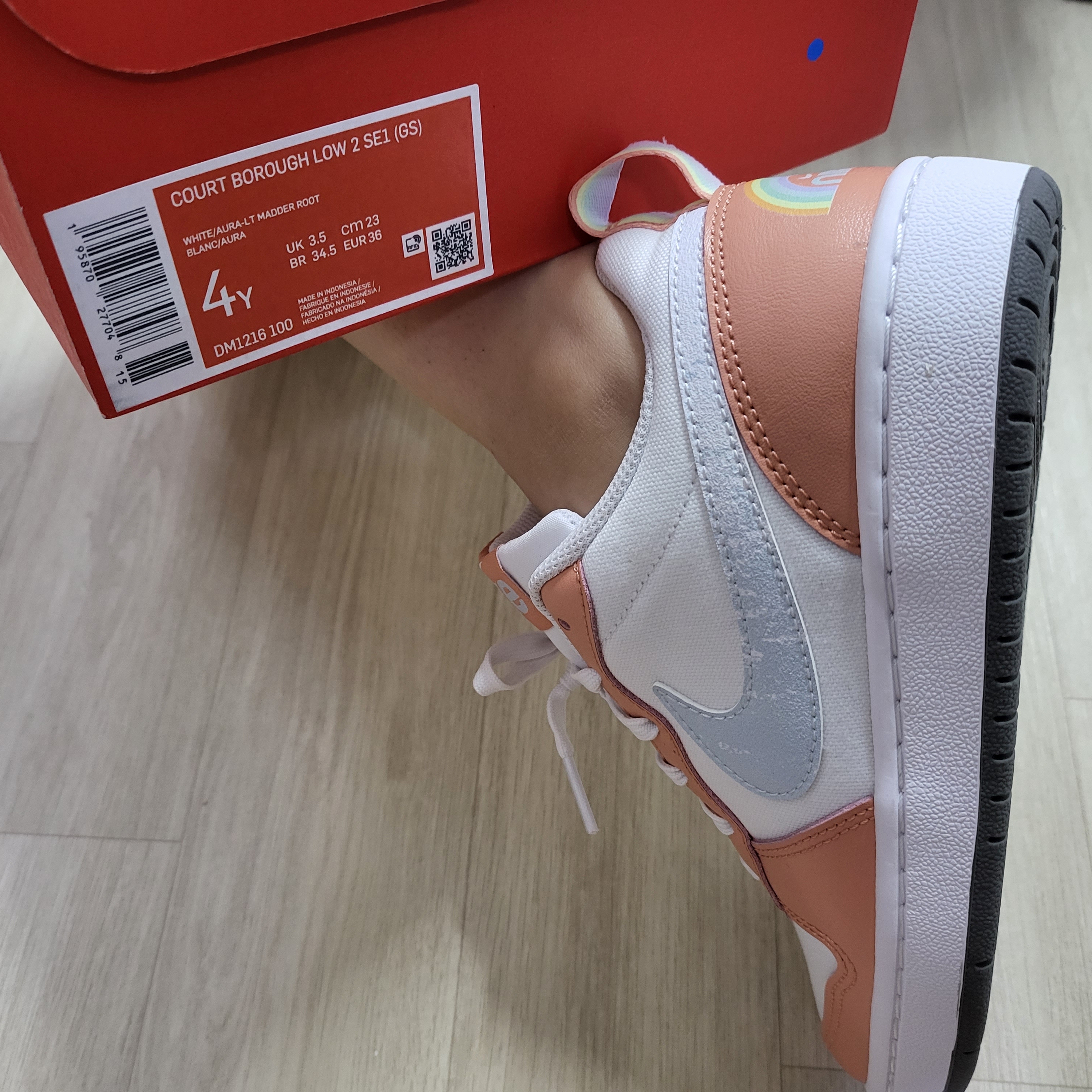 (GS) Nike Court Borough 2 SE1 Light Madder Root 착용 스타일