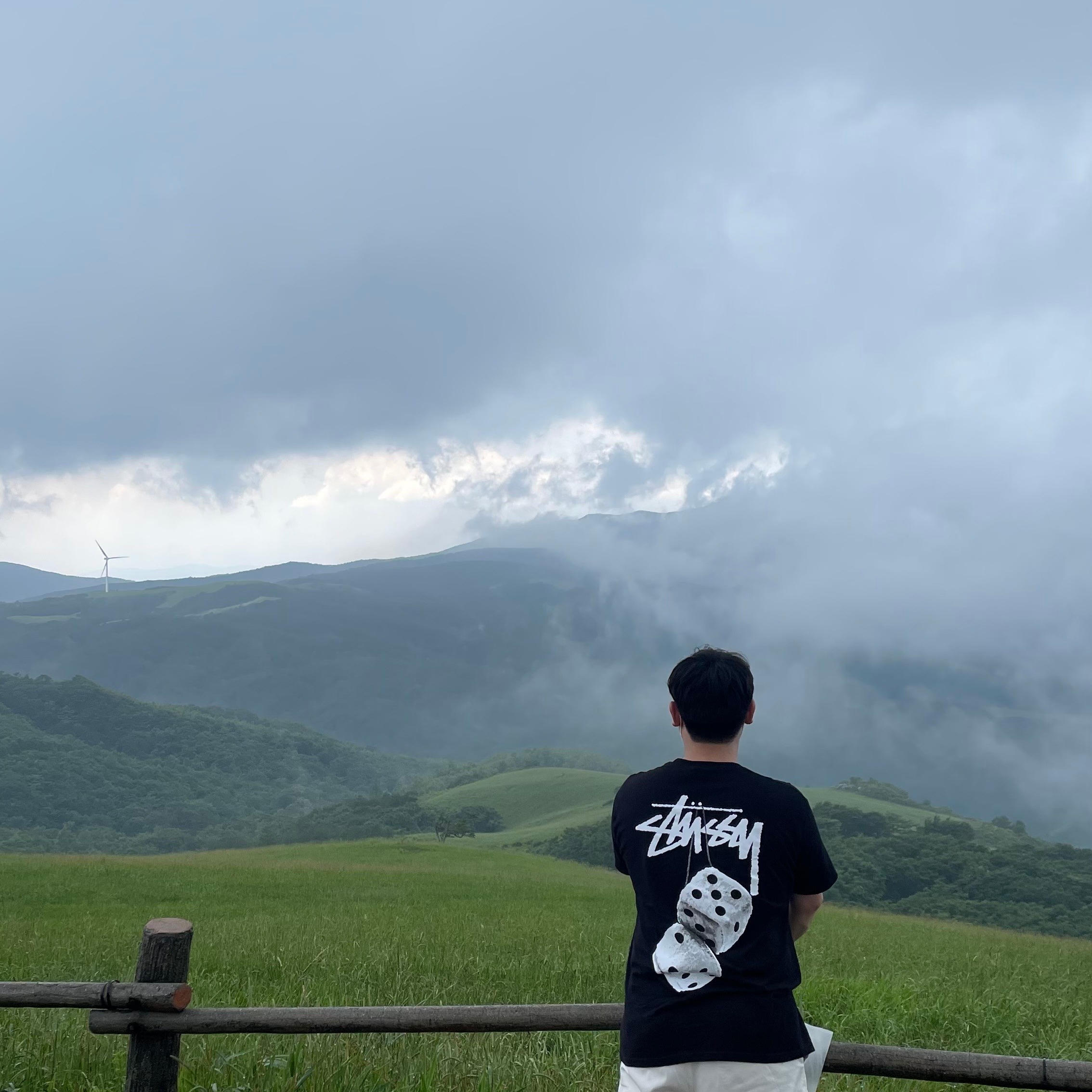 Stussy Fuzzy Dice T-Shirt Black 착용 스타일