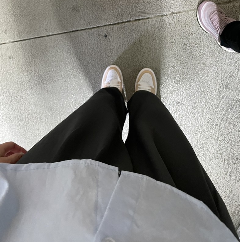 (W) Jordan 1 Elevate Low White Onyx 착용 스타일 - 2