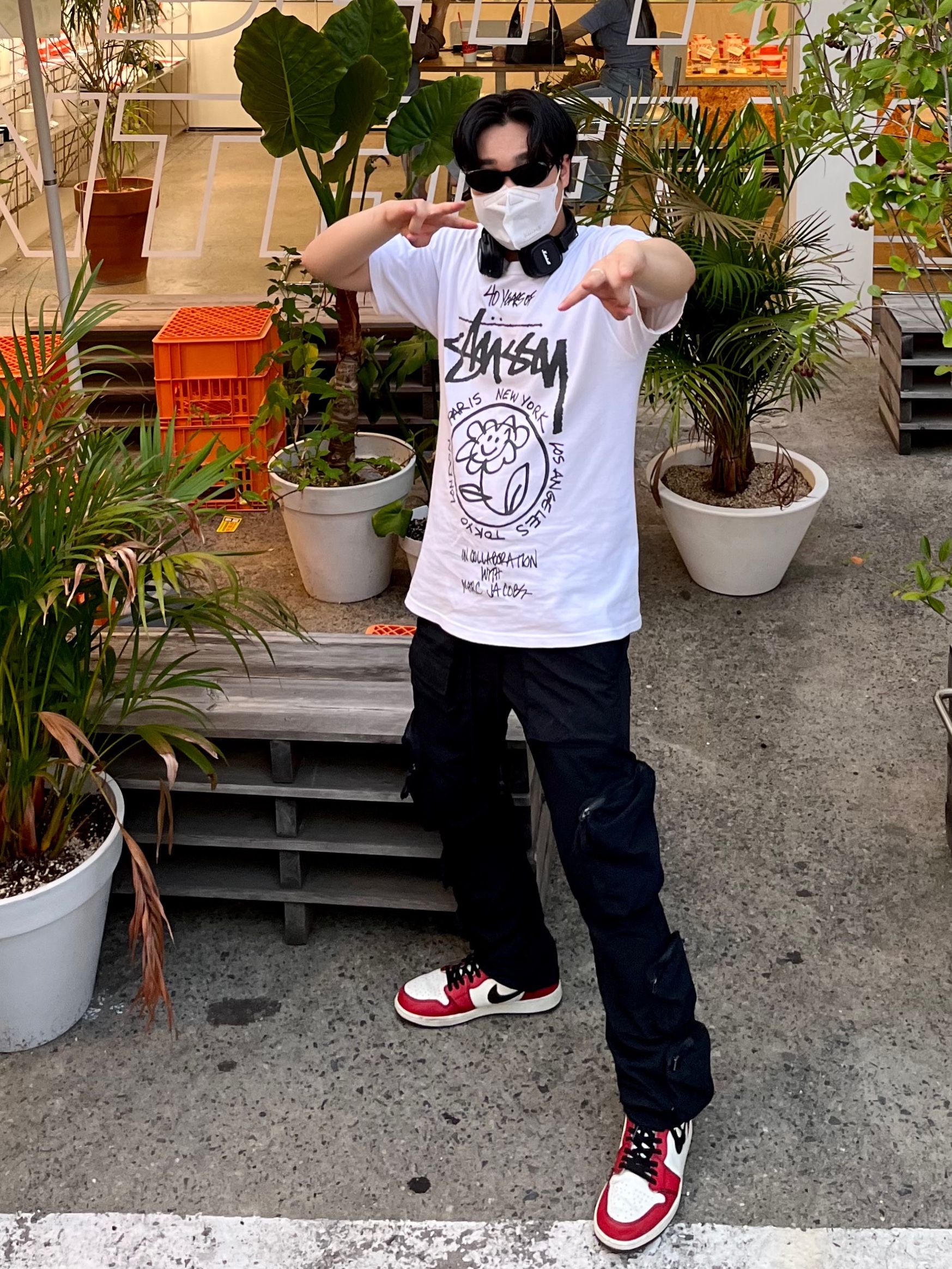 Stussy x Marc Jacobs 40 WT T-Shirt, Marshall Major IV Black (Korean Ver.) 착용 스타일