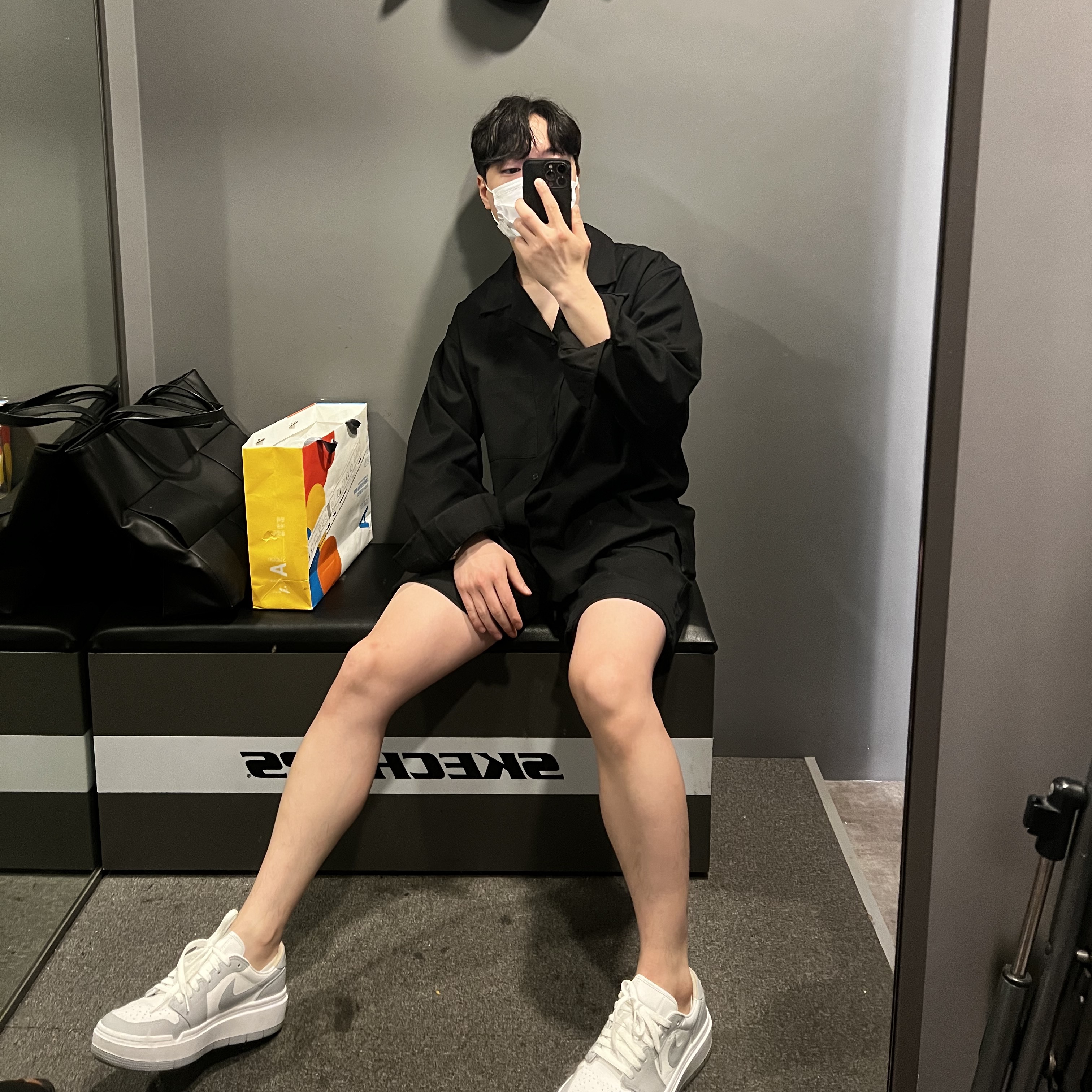 (W) Jordan 1 Elevate Low White and Wolf Grey 착용 스타일
