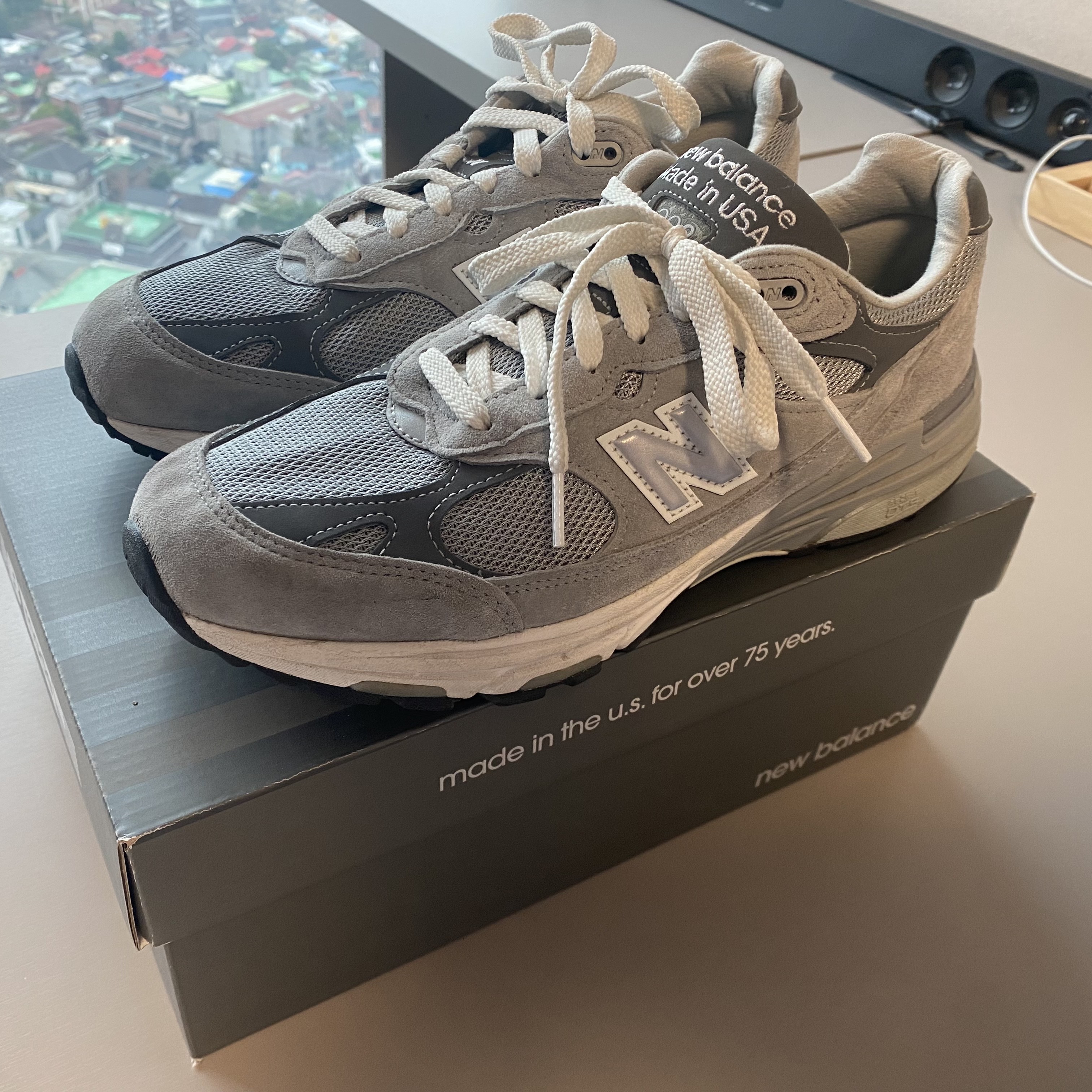 New Balance 993 Made in USA Grey - D Standard 착용 스타일