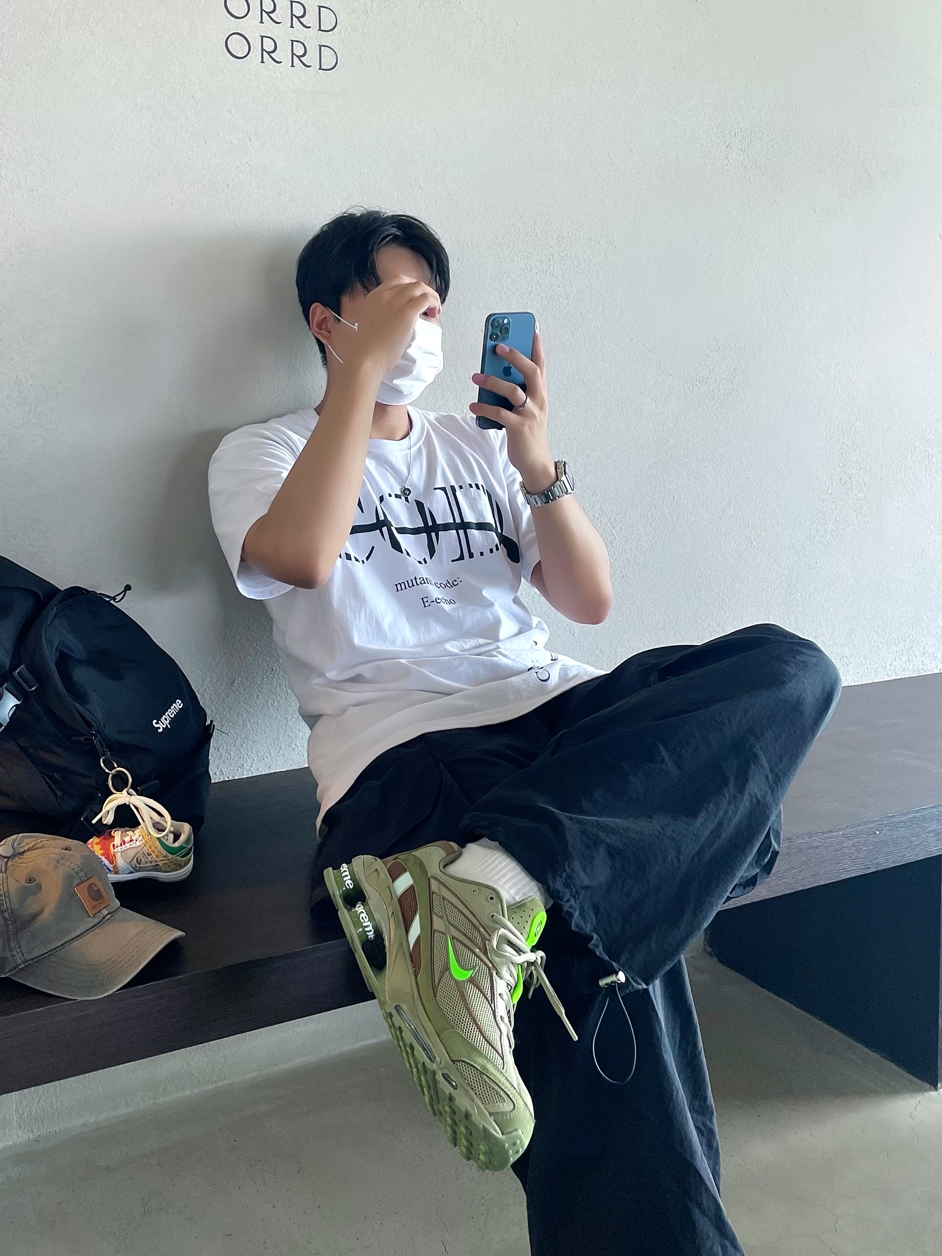 Nike x Supreme Shox Ride 2 SP Neutral Olive 착용 스타일