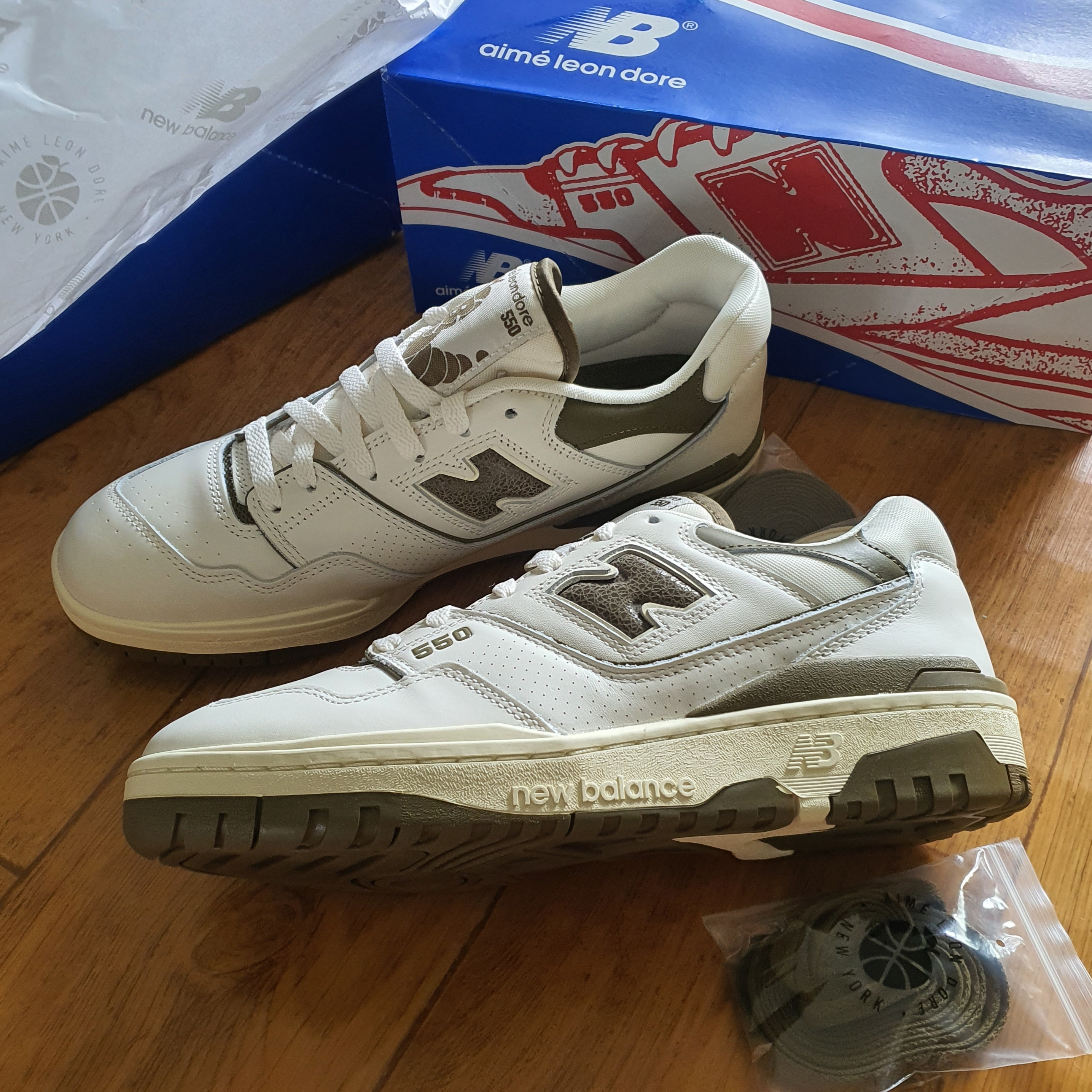 New Balance x Aime Leon Dore 550 Olive 착용 스타일