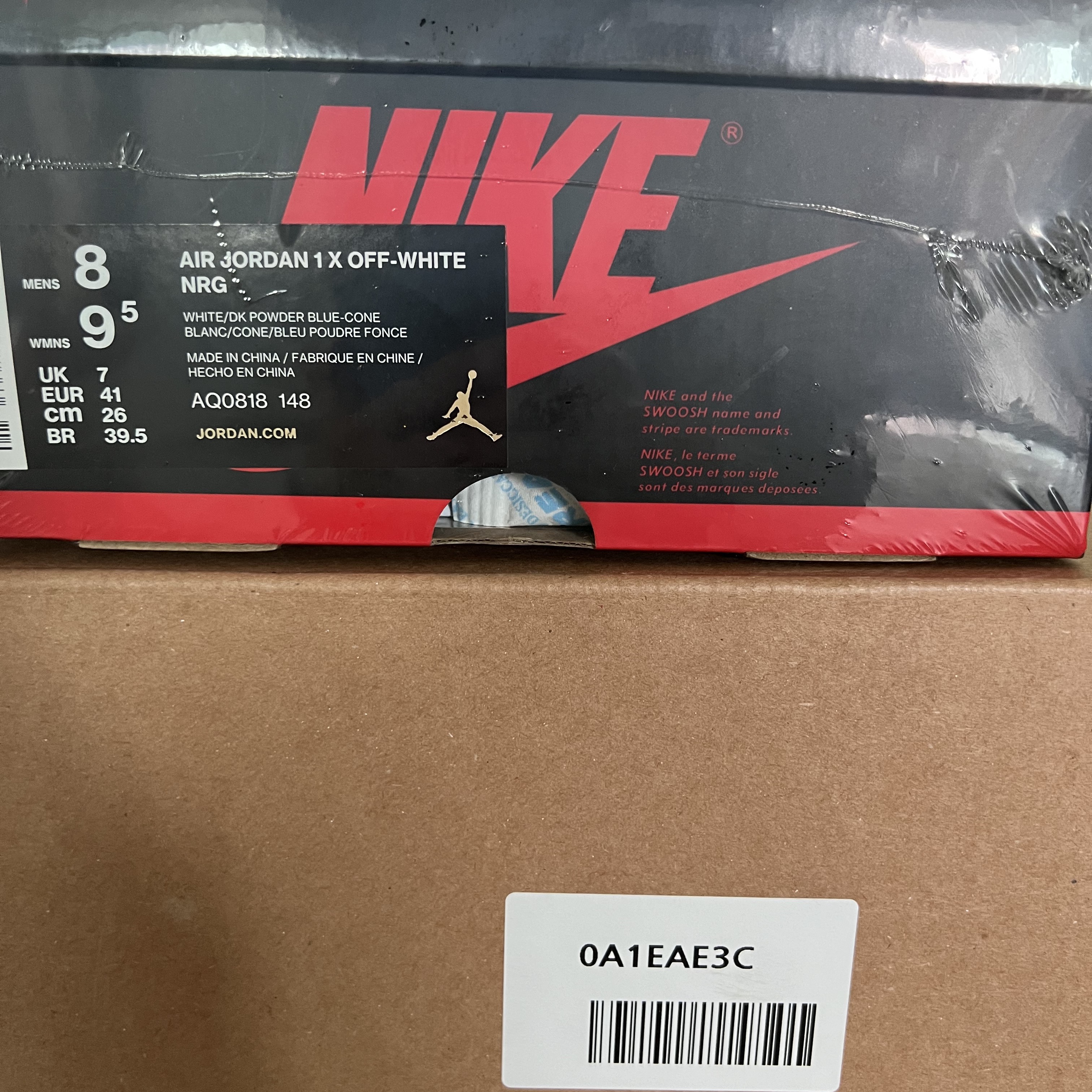 Jordan 1 x Off-White Retro High University Blue 착용 스타일 - 1