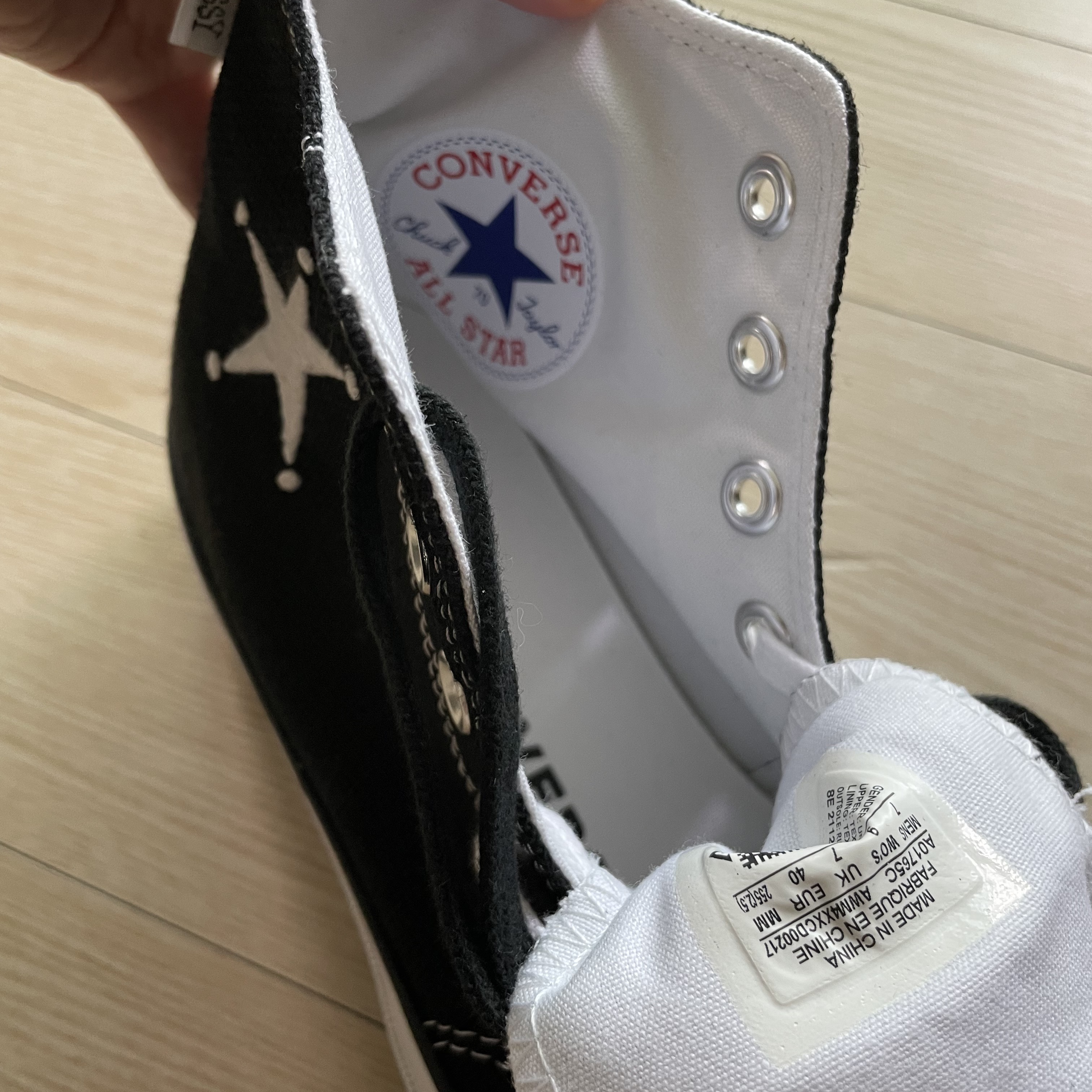 Converse x Stussy Chuck 70 High Black 착용 스타일 - 4
