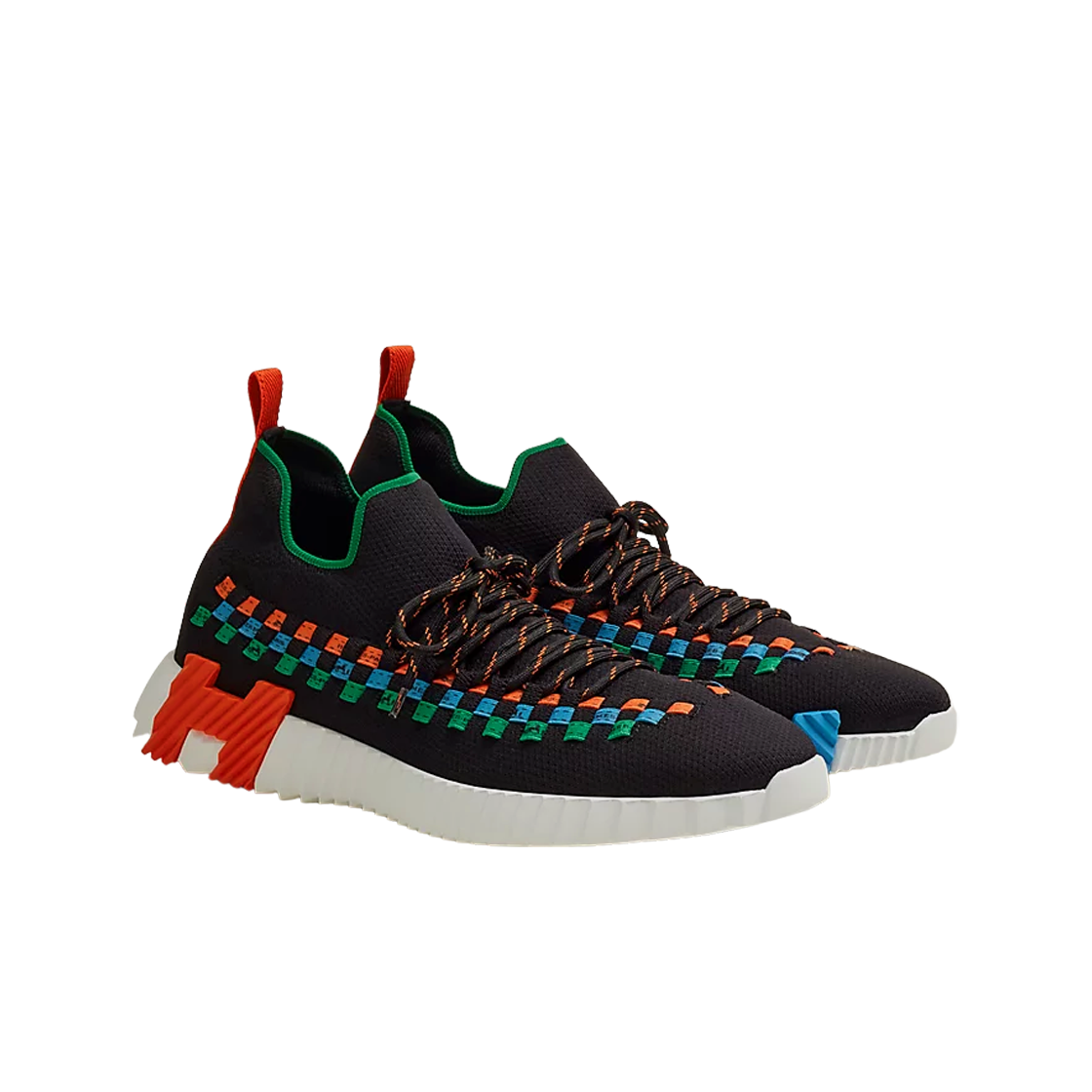 에르메스 플렉스 슬립온 스니커즈 니트 & 멀티꼴로르 누아(Hermes Flex Slip-On Sneakers Knit & Multicolore Noir) - 2