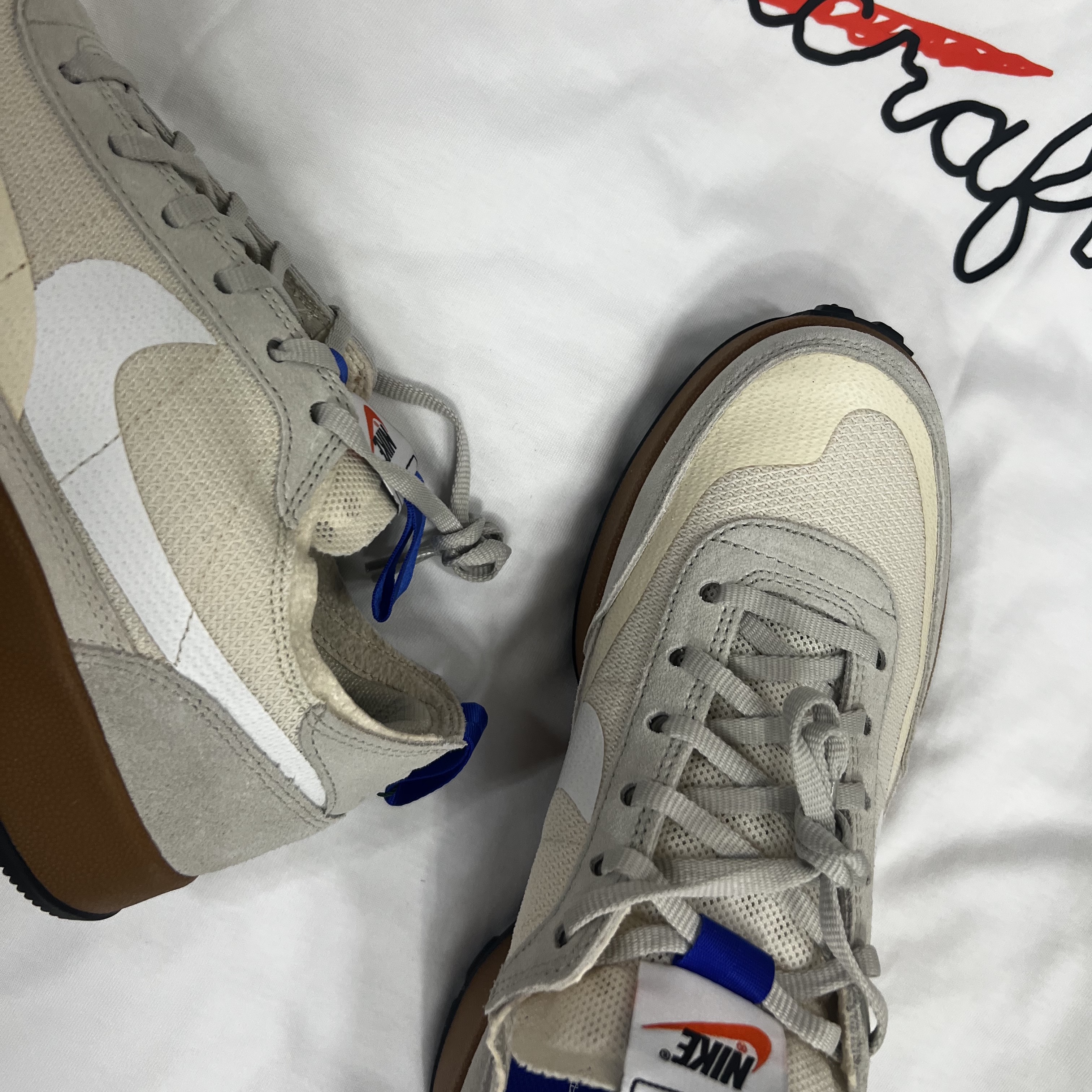 Nike x Tom Sachs General Purpose Shoe Light Cream, Nike x Tom Sachs Nikecraft Studio T-Shirt White μ°©μ© μ€νμΌ