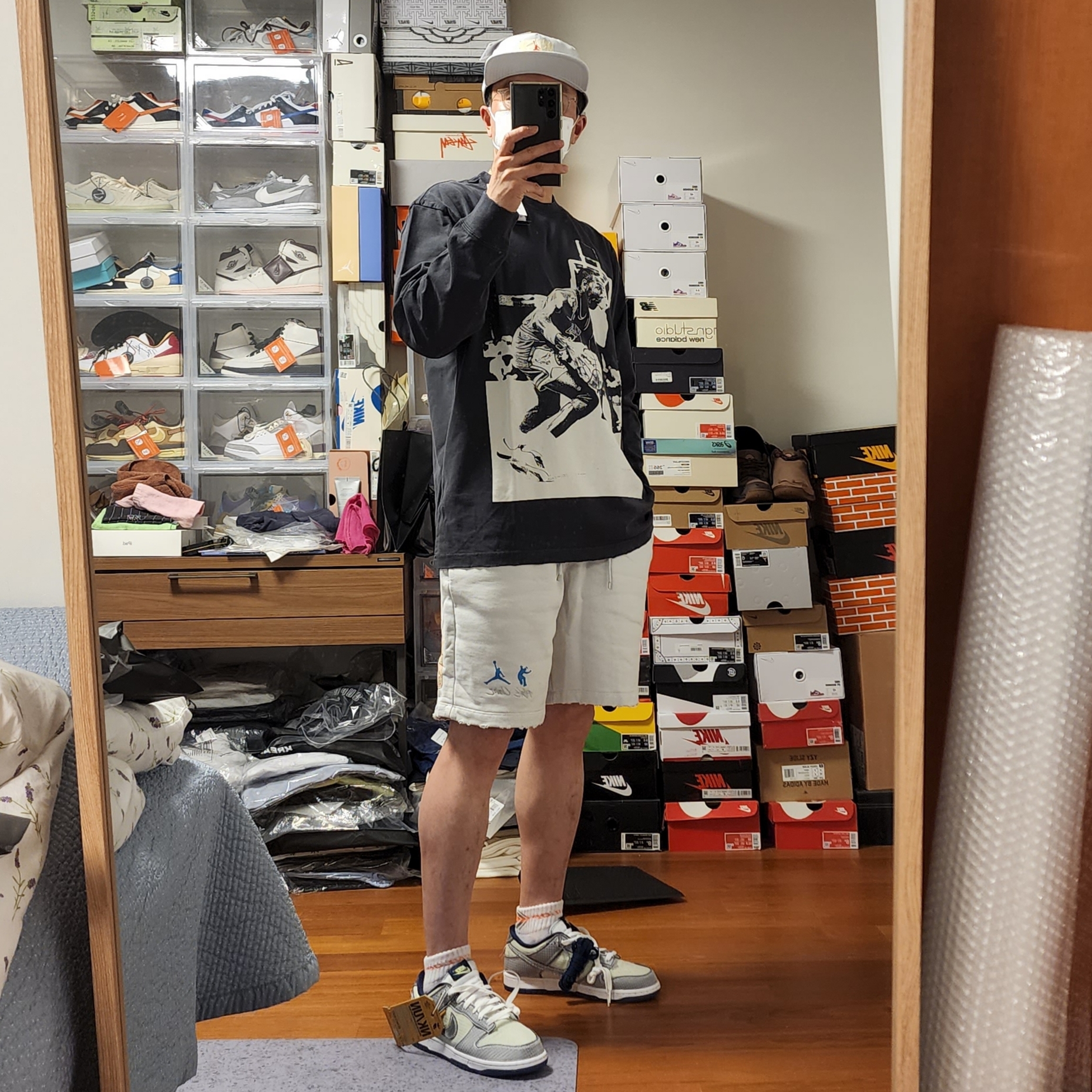 Jordan x Union Cap Photon Dust, Jordan x Union Fleece Shorts Photon Dust - US/EU 착용 스타일 - 1