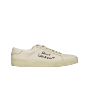 (W) Saint Laurent Court Classic Distressed Canvas SL/06 Sneakers Cream