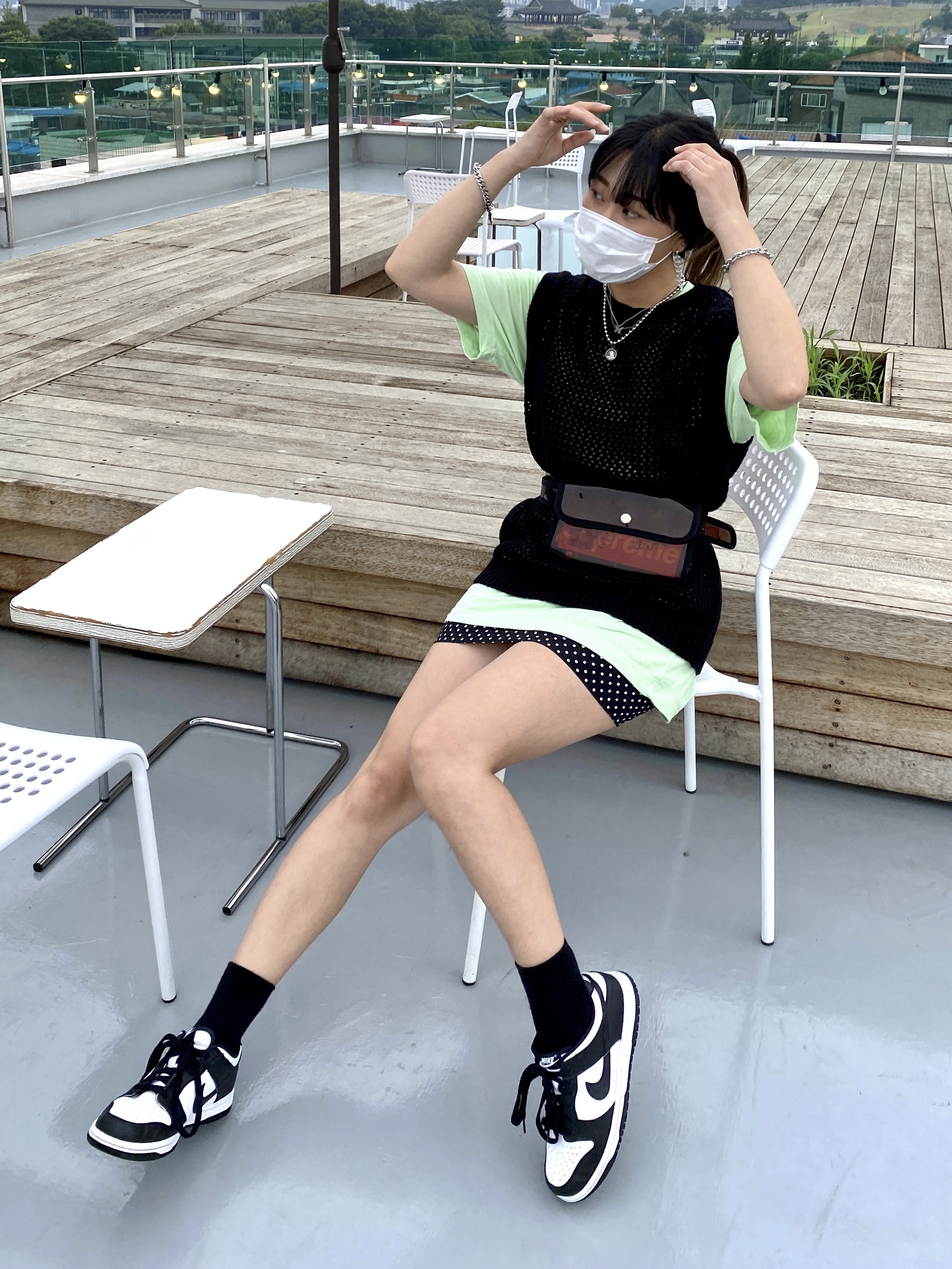 (W) Nike Dunk Low Black 착용 스타일