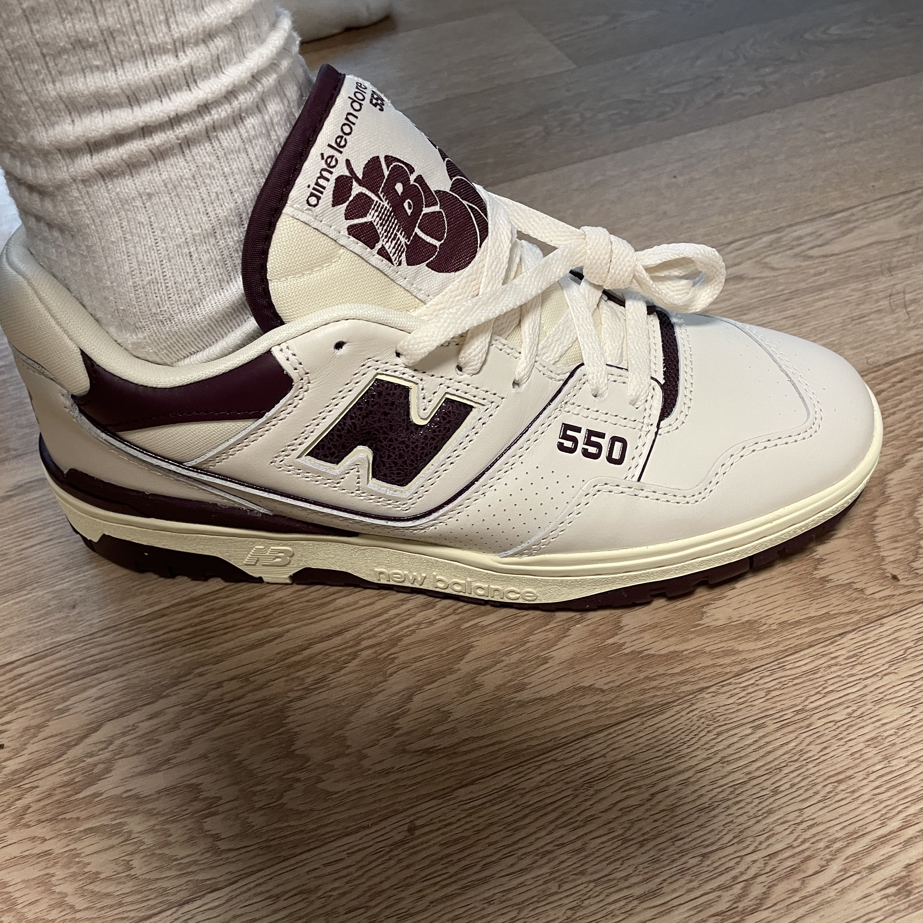 New Balance x Aime Leon Dore 550 Purple 착용 스타일