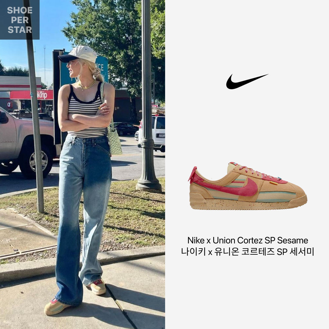 Nike x Union Cortez SP Sesame 착용 스타일 - 1