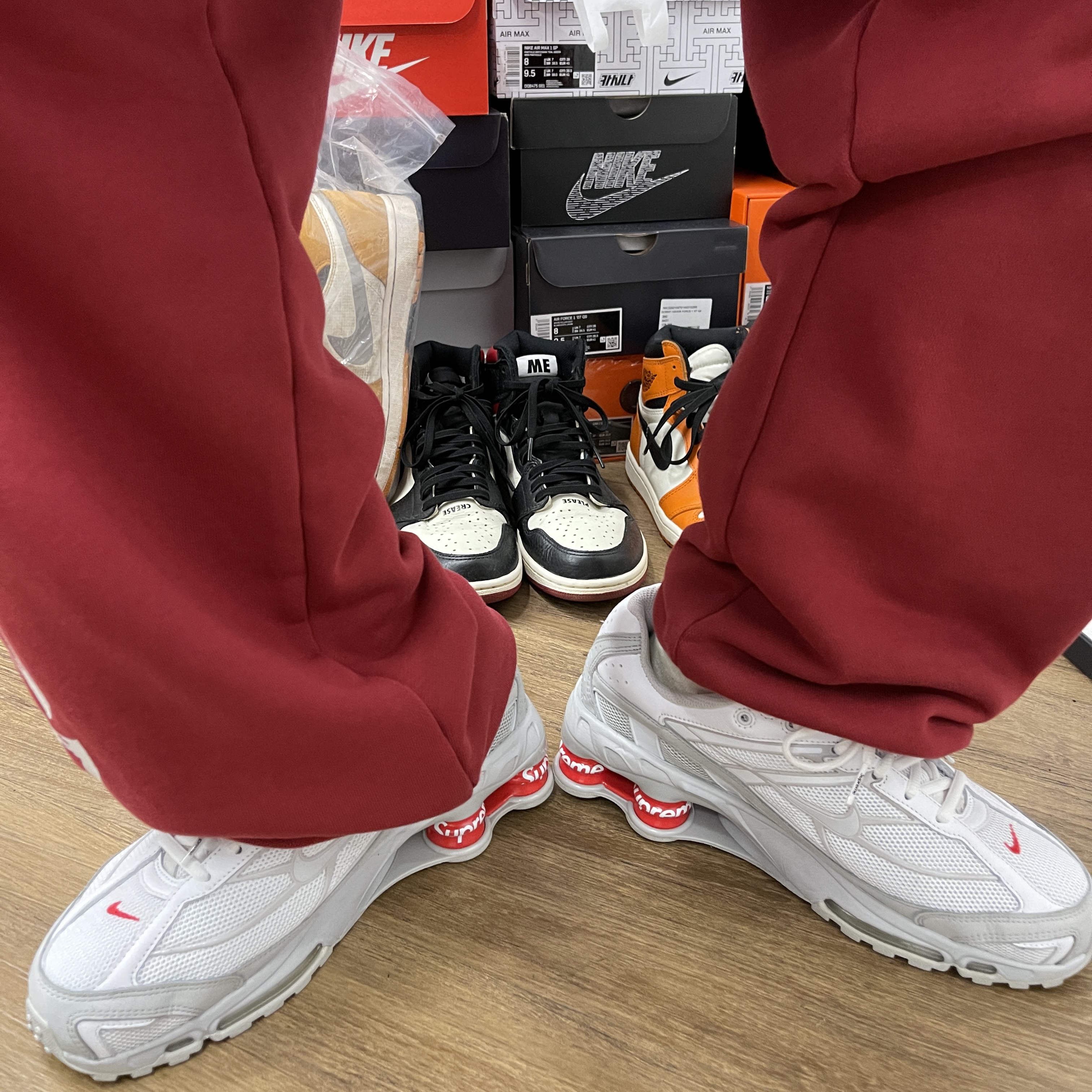 Nike x Supreme Shox Ride 2 SP White 착용 스타일 - 2