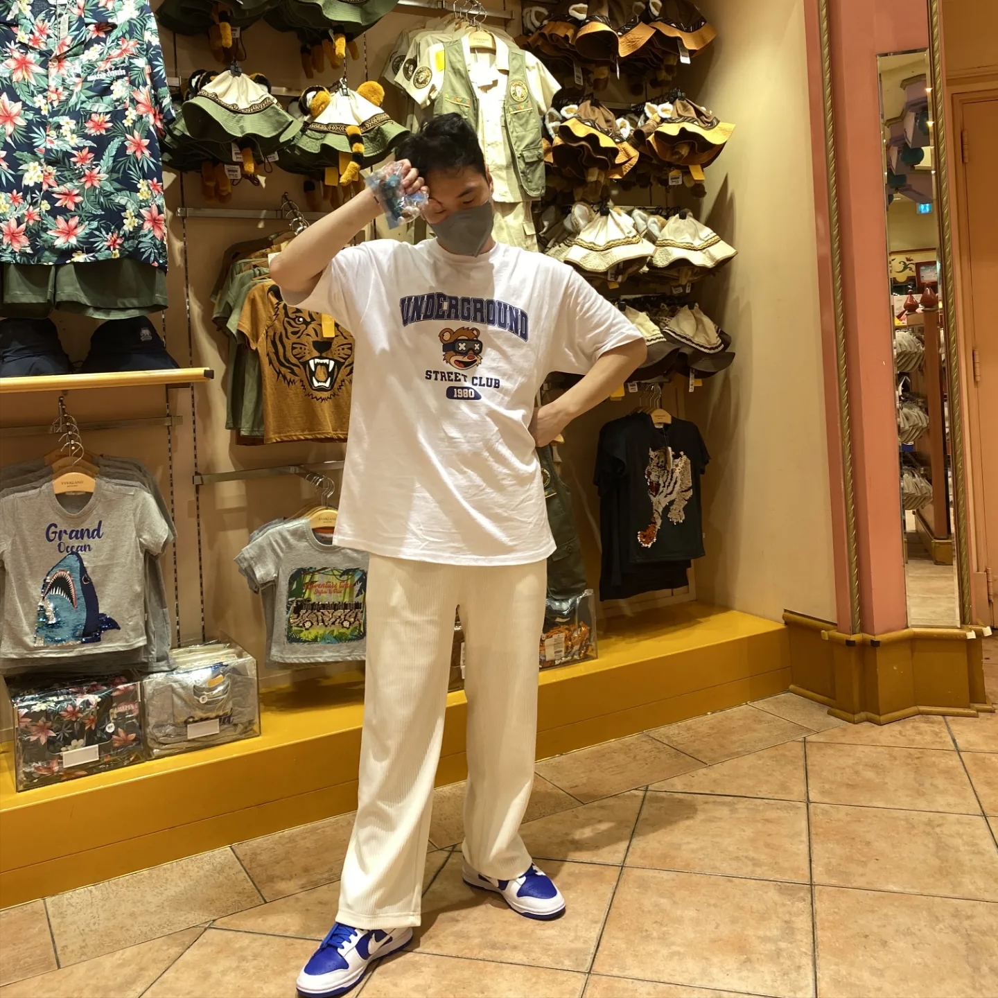 Nike Dunk Low Retro Racer Blue and White 착용 스타일 - 1