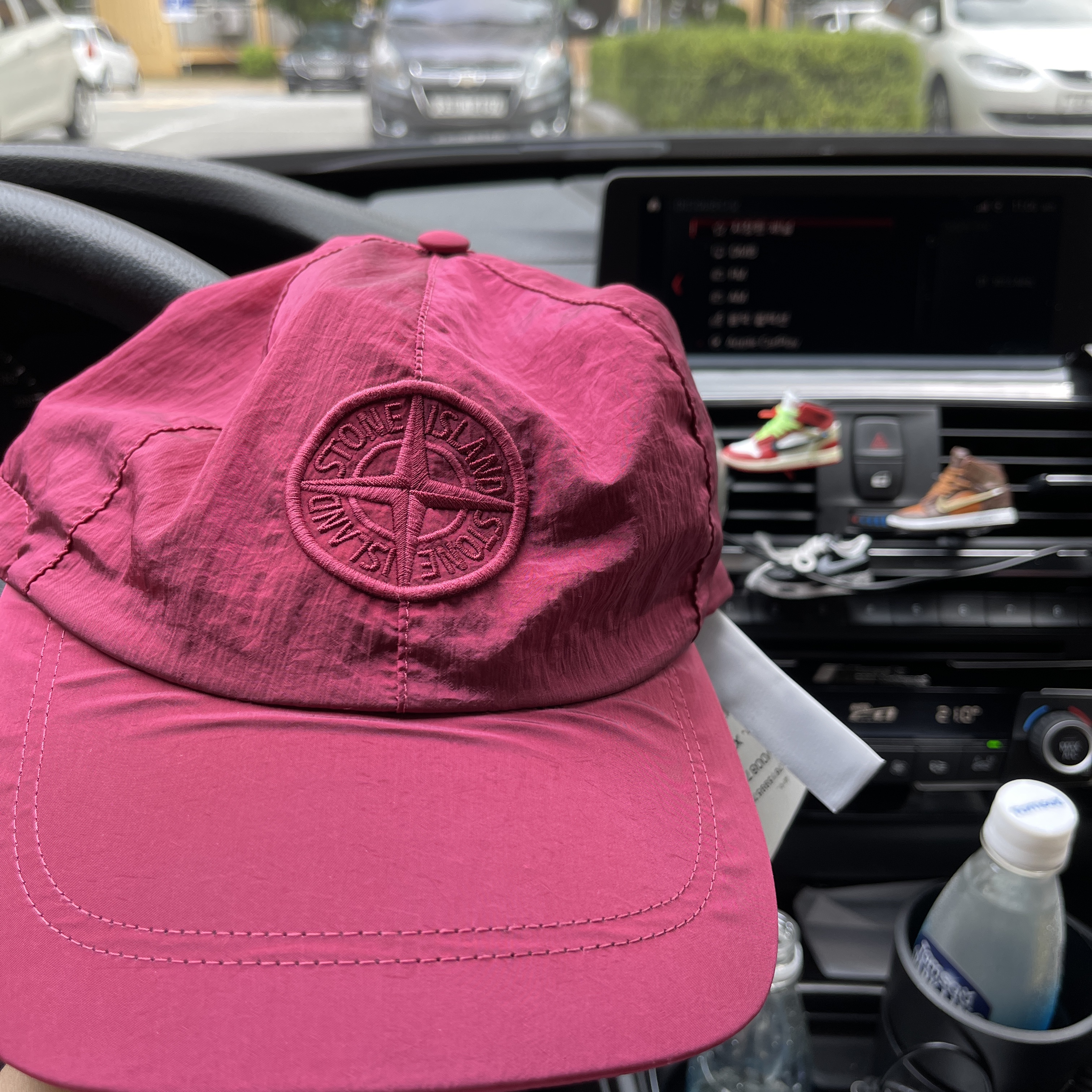 Stone Island 99576 Nylon Metal 6-Panel Cap Cyclamen - 22SS 착용 스타일 - 2